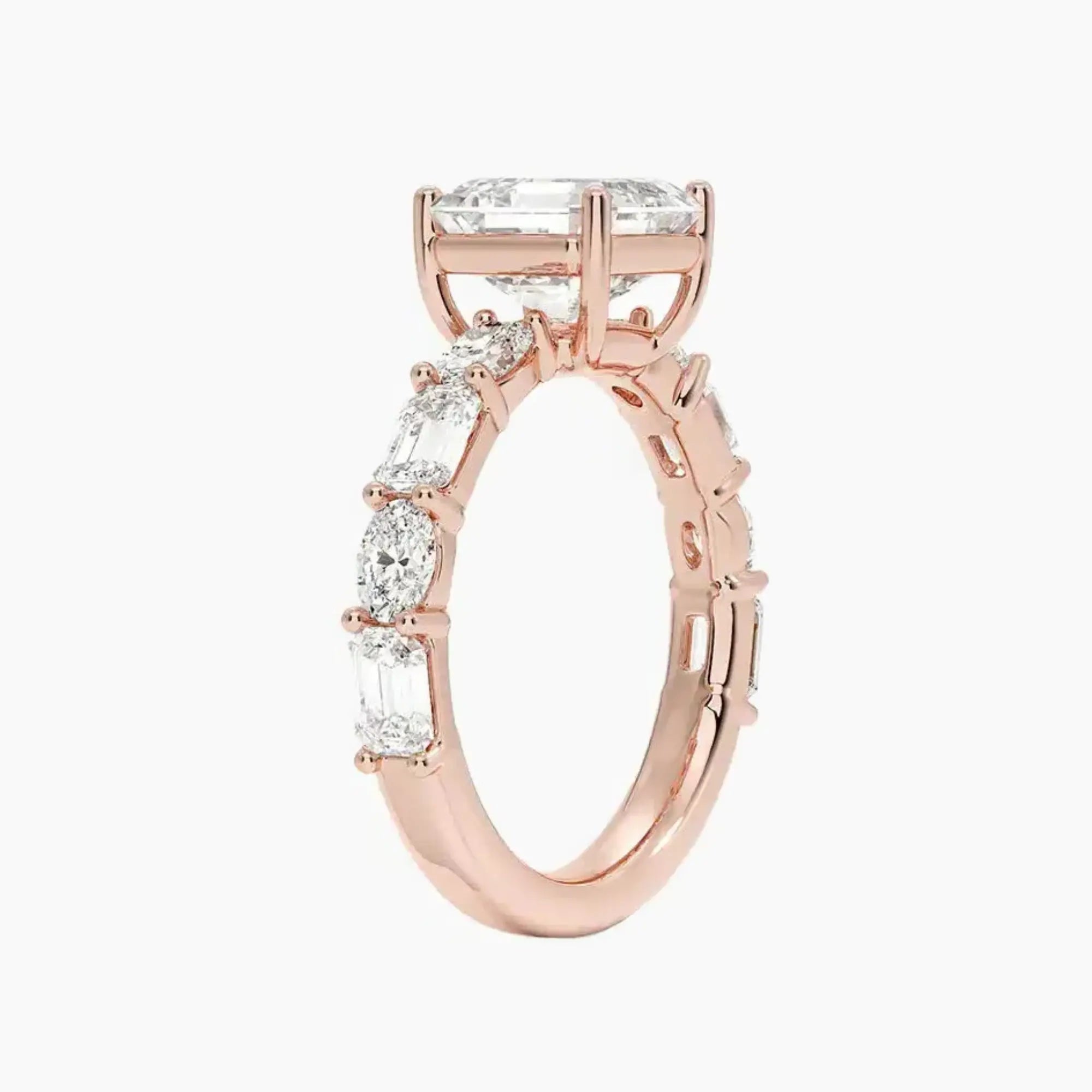 Ariadne Asscher Designer 3 Carat Lab Grown Diamond Engagement Ring in 18K White Gold