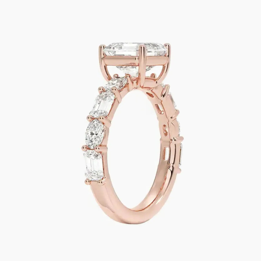 Ariadne Asscher Designer 1.5 Carat Lab Grown Diamond Engagement Ring in 18K Rose Gold