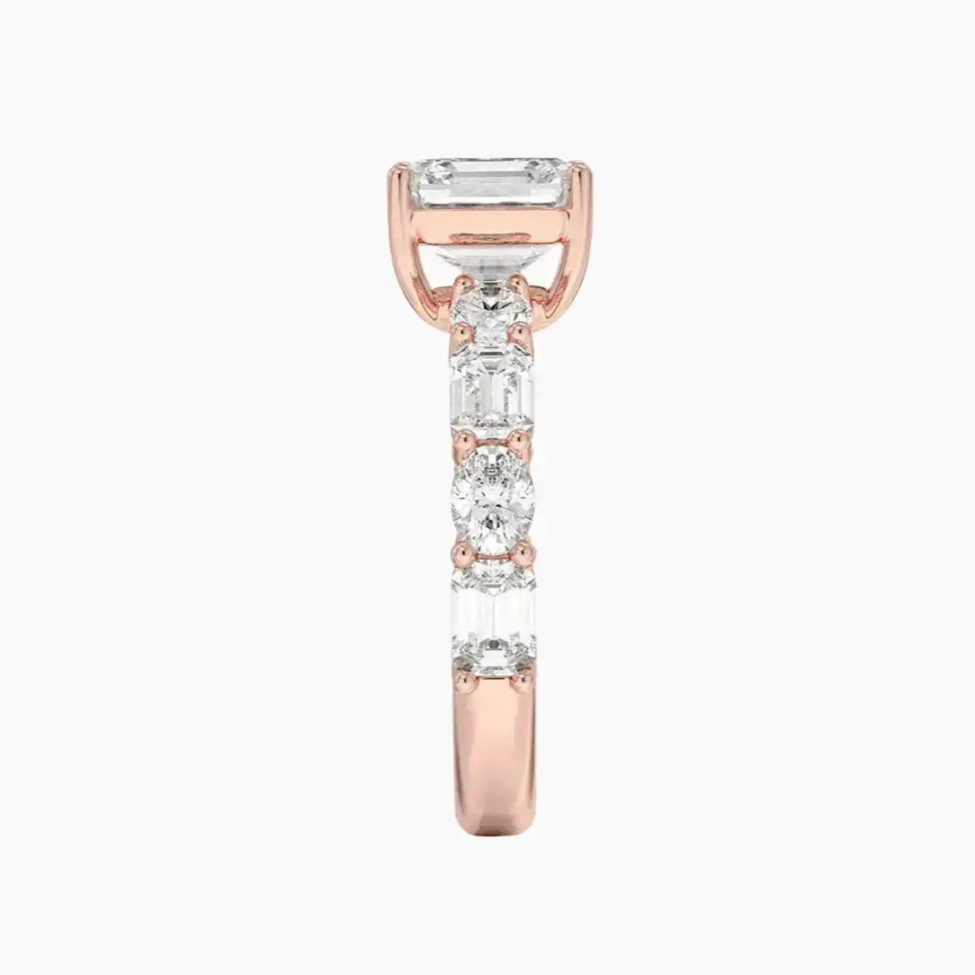 Ariadne Asscher Designer 2.5 Carat Lab Grown Diamond Engagement Ring in 14K Rose Gold