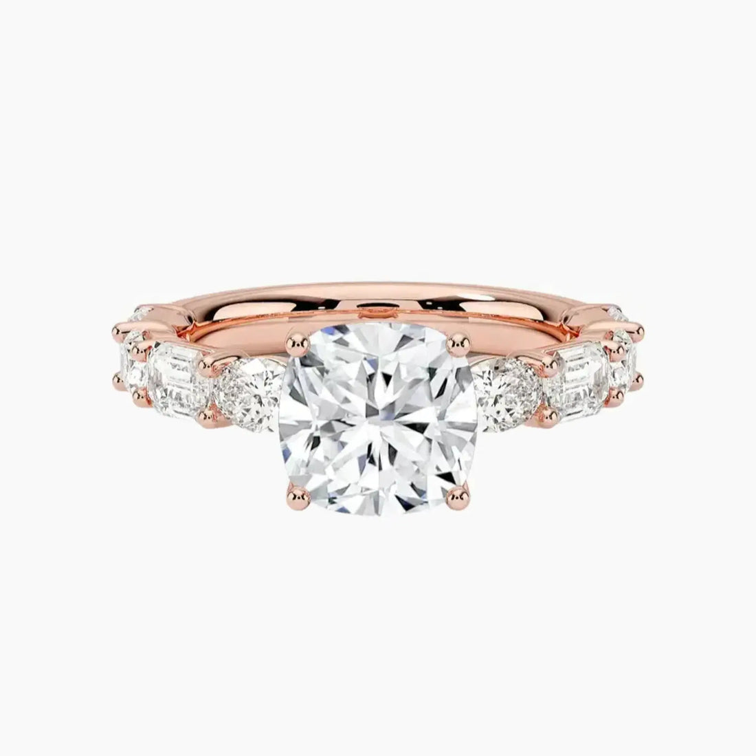 Ariadne Cushion Designer 1 Carat Lab Grown Diamond Engagement Ring in 18K White Gold