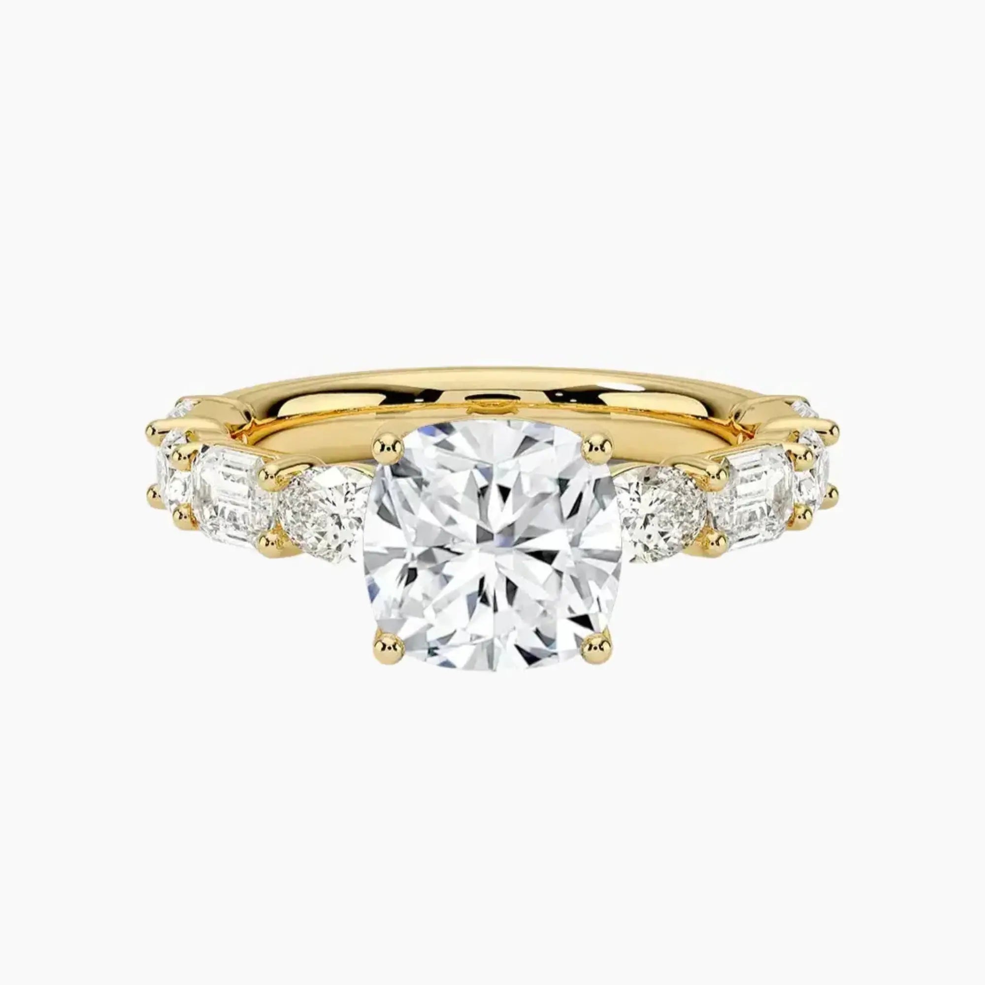 Ariadne Cushion Designer 2.5 Carat Lab Grown Diamond Engagement Ring in 14K White Gold