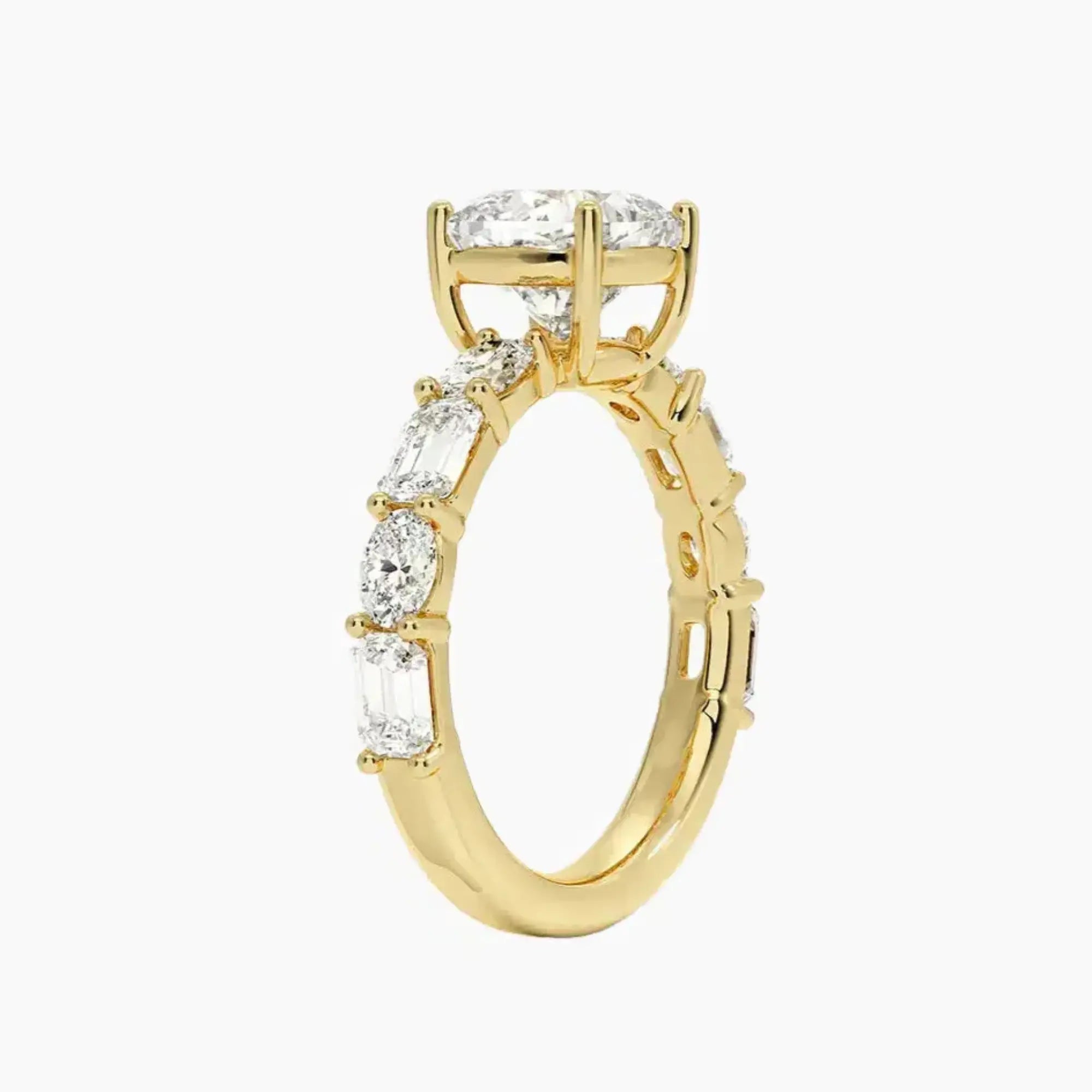 Ariadne Cushion Designer Diamond Ring Setting in 18K Yellow Gold