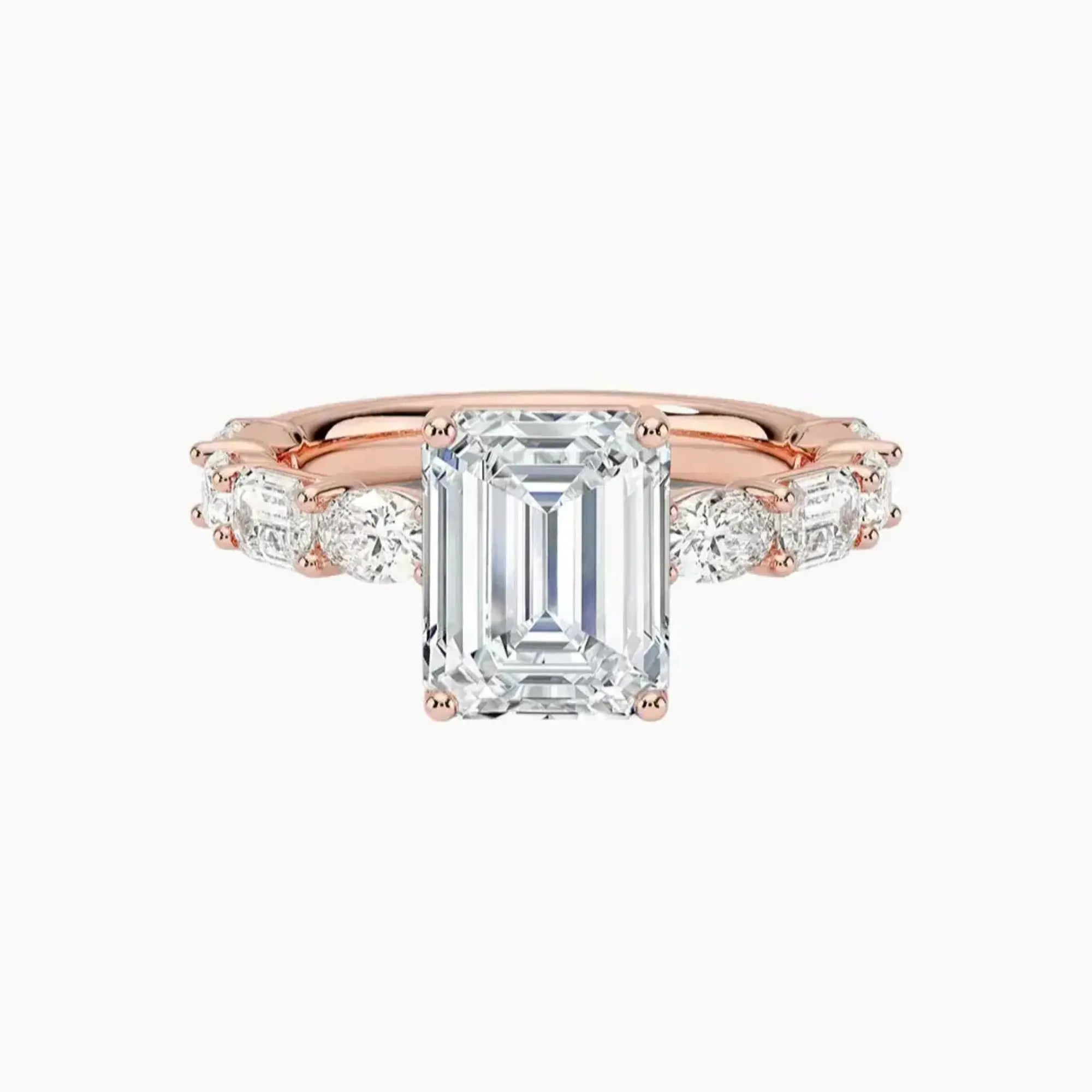 Ariadne Emerald Designer Diamond Ring Setting in 14K White Gold