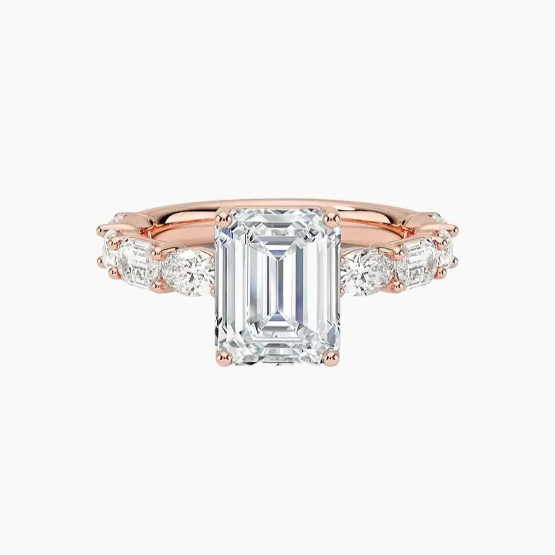 Ariadne Emerald Designer 2 Carat Lab Grown Diamond Engagement Ring in 14K White Gold