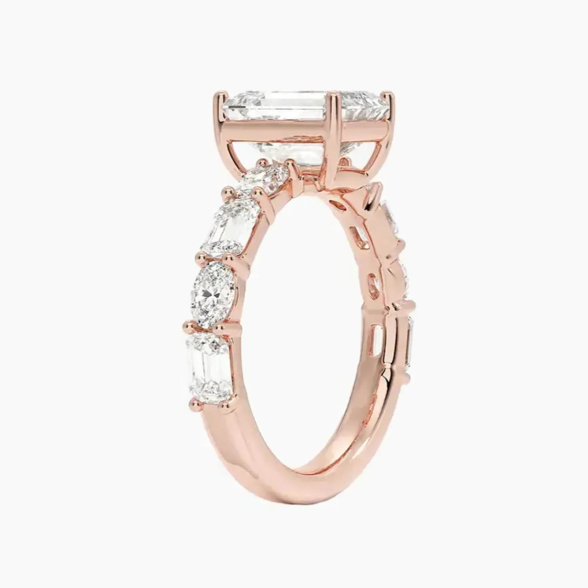 Ariadne Emerald Designer 3 Carat Lab Grown Diamond Engagement Ring in 14K White Gold