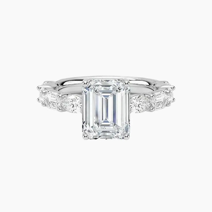 Ariadne Emerald Designer 1.5 Carat Lab Grown Diamond Engagement Ring in 14K White Gold
