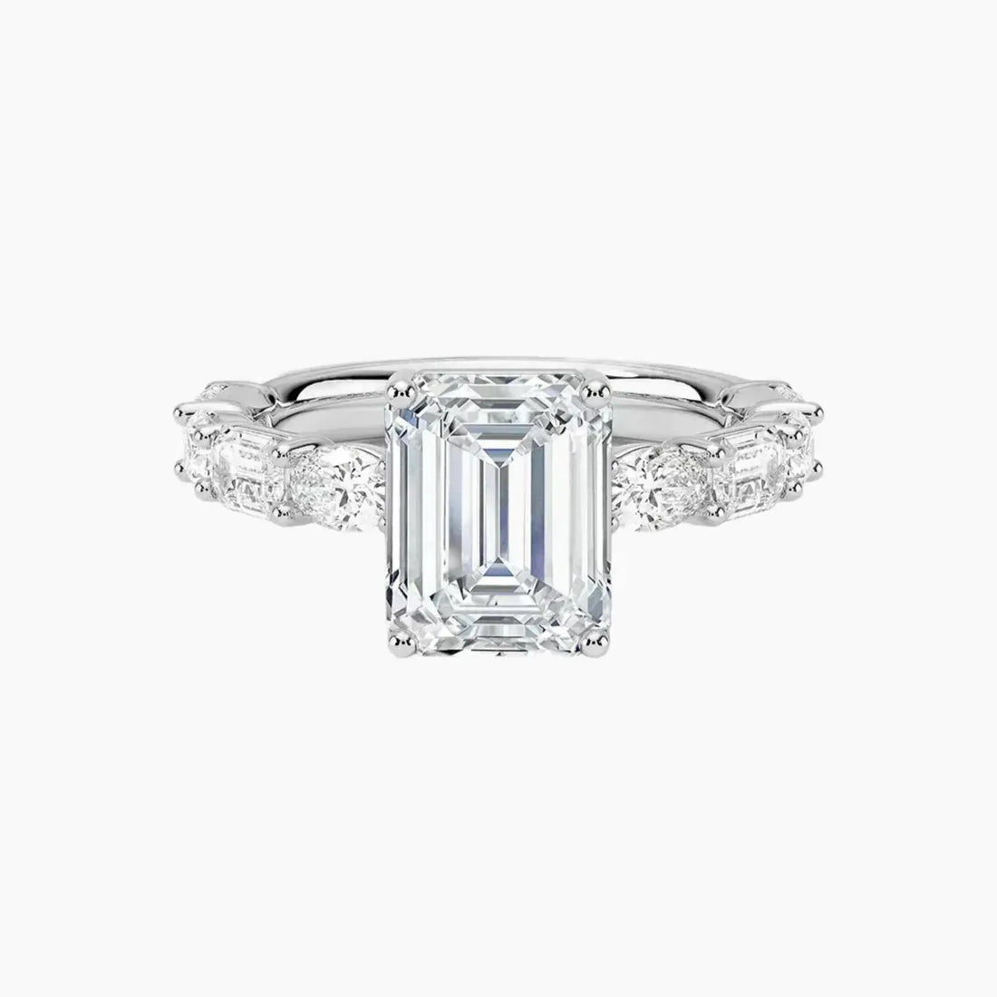 Ariadne Emerald Designer 2 Carat Lab Grown Diamond Engagement Ring in 14K Rose Gold