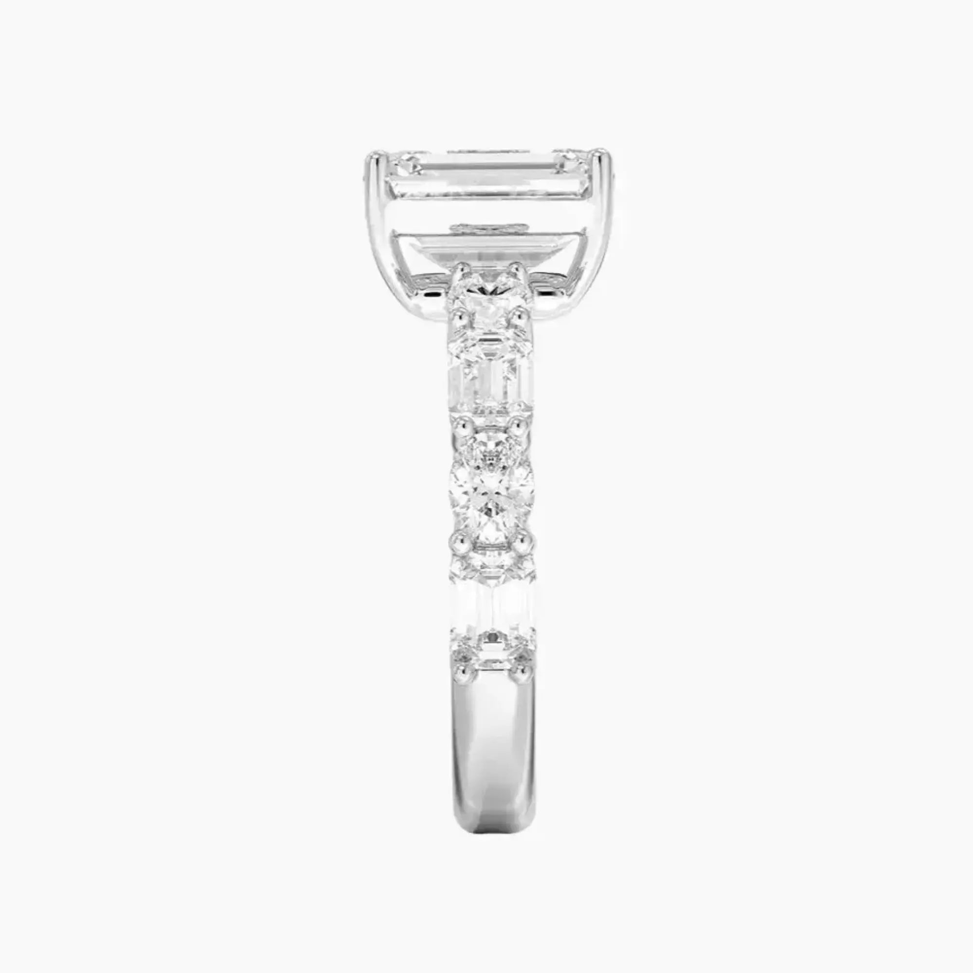 Ariadne Emerald Designer 3 Carat Lab Grown Diamond Engagement Ring in 14K White Gold