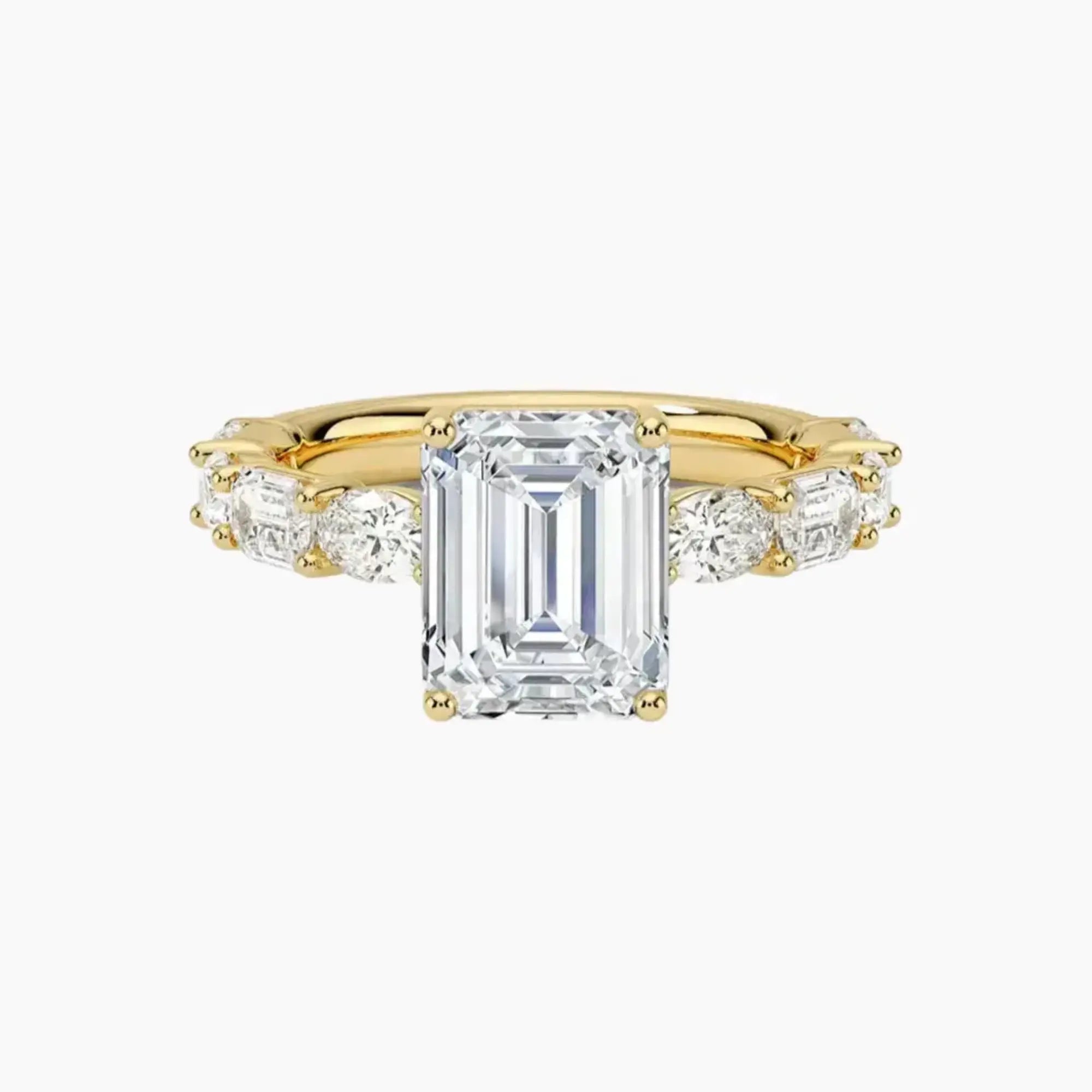 Ariadne Emerald Designer 2.5 Carat Lab Grown Diamond Engagement Ring in 14K White Gold
