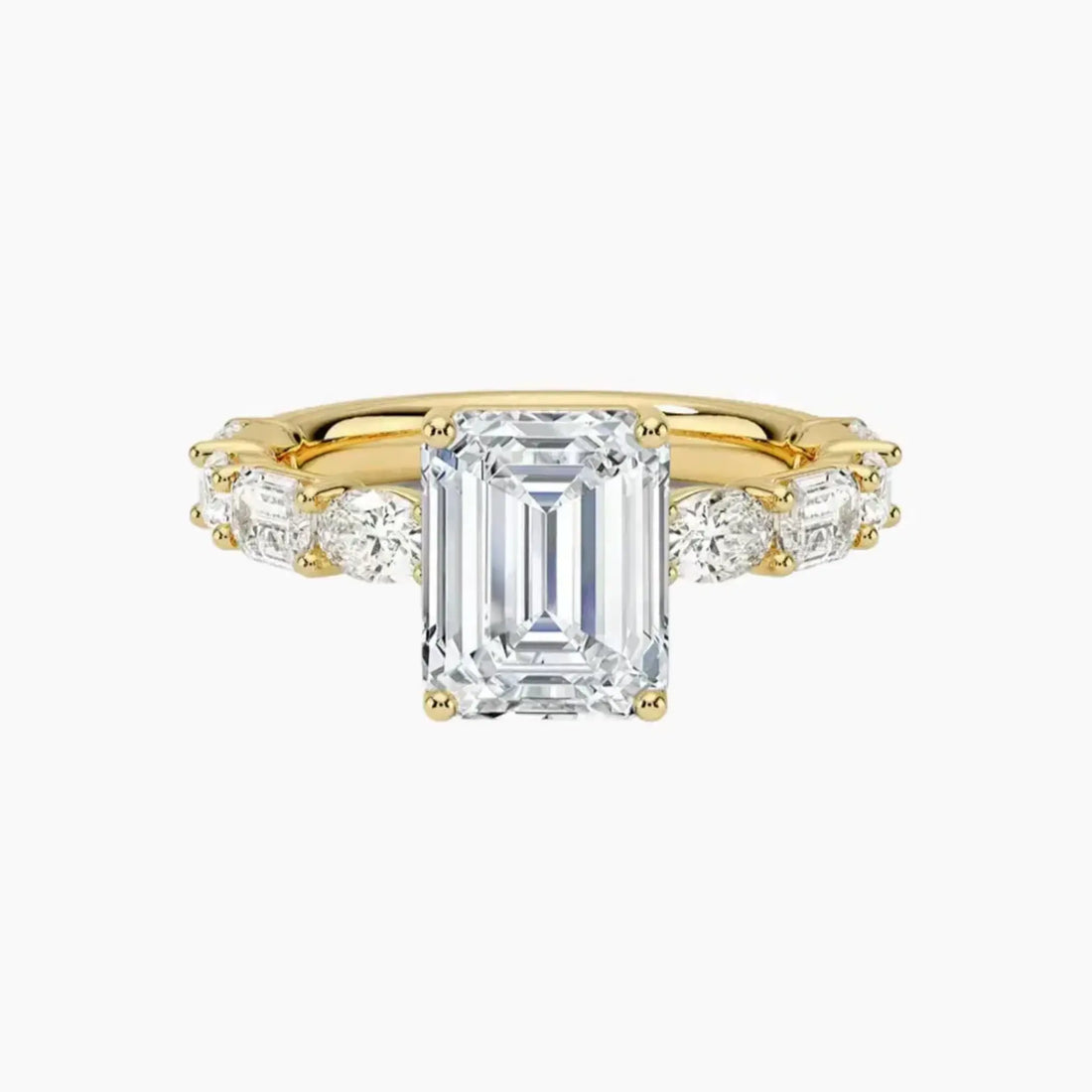 Ariadne Emerald Designer 2 Carat Lab Grown Diamond Engagement Ring in 18K White Gold