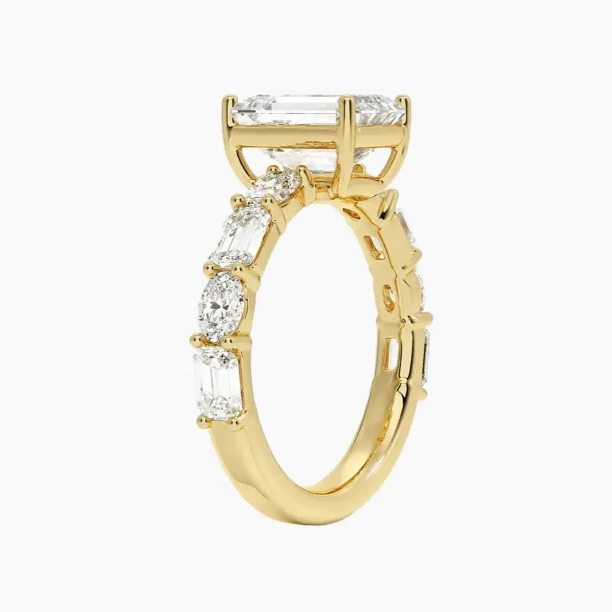 Ariadne Emerald Designer 1.5 Carat Lab Grown Diamond Engagement Ring in 14K Yellow Gold