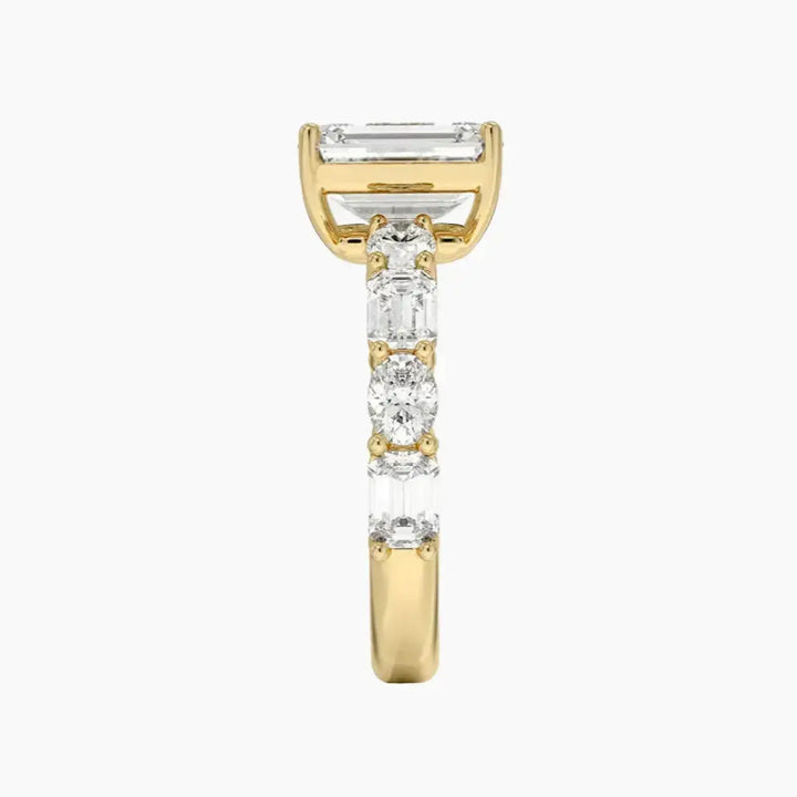 Ariadne Emerald Designer 2 Carat Lab Grown Diamond Engagement Ring in 14K Rose Gold