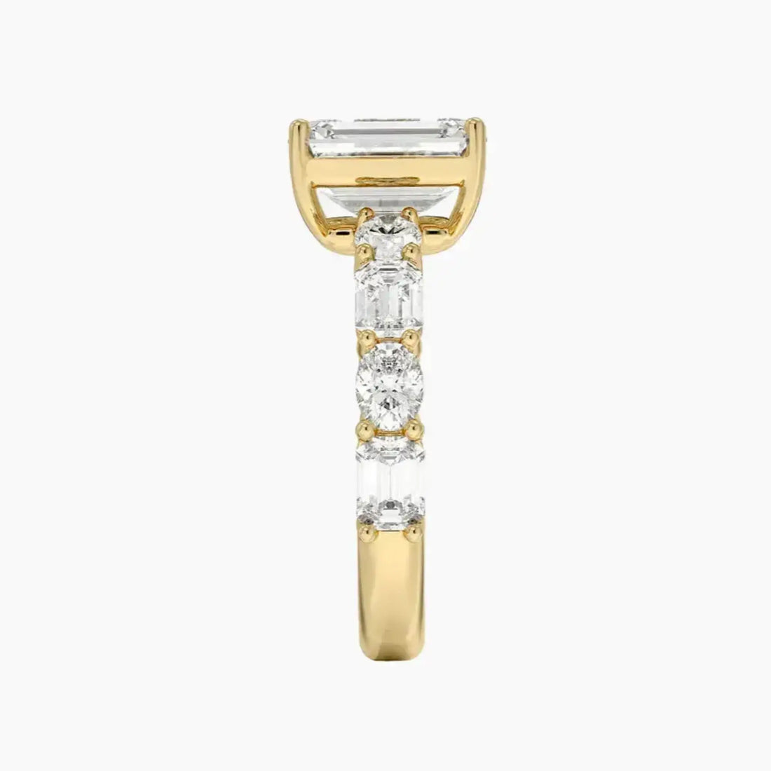 Ariadne Emerald Designer 1 Carat Lab Grown Diamond Engagement Ring in 14K White Gold