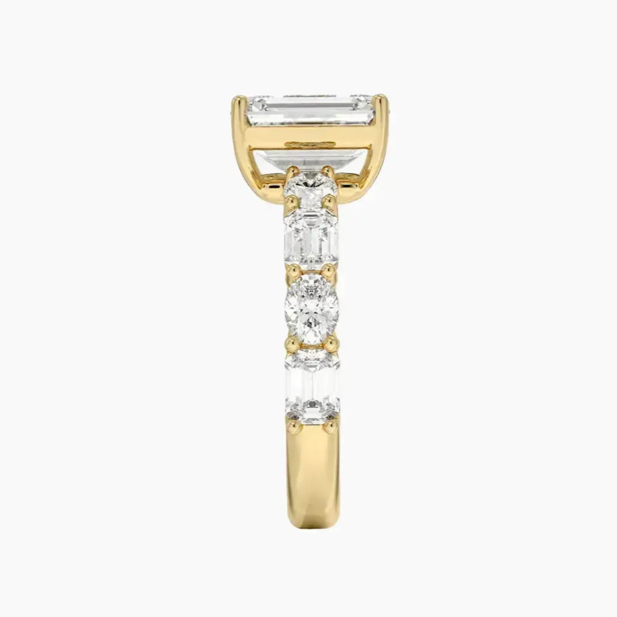 Ariadne Emerald Designer 2 Carat Lab Grown Diamond Engagement Ring in 14K Yellow Gold