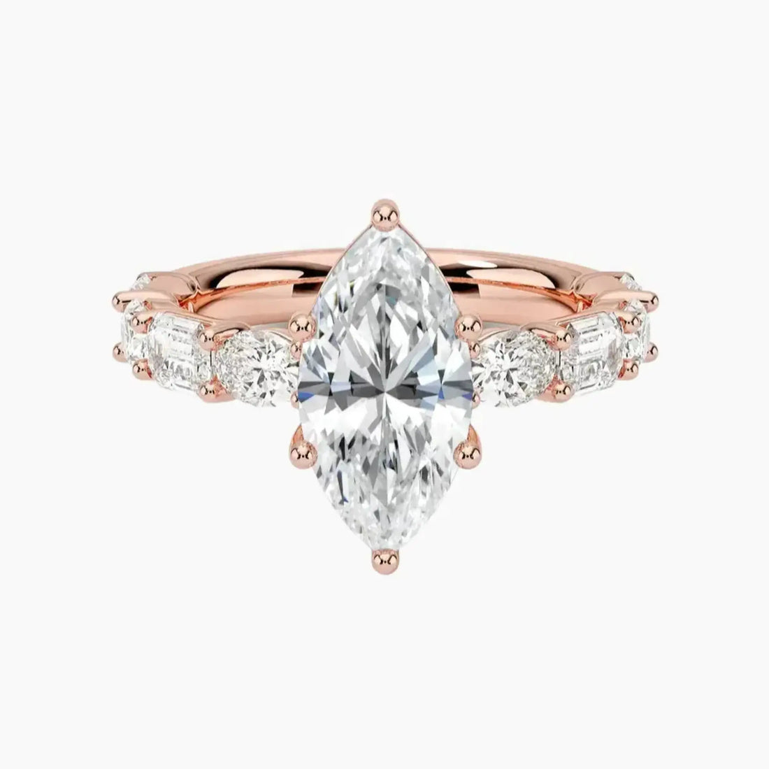 Ariadne Marquise Designer 2.5 Carat Lab Grown Diamond Engagement Ring in 14K Rose Gold