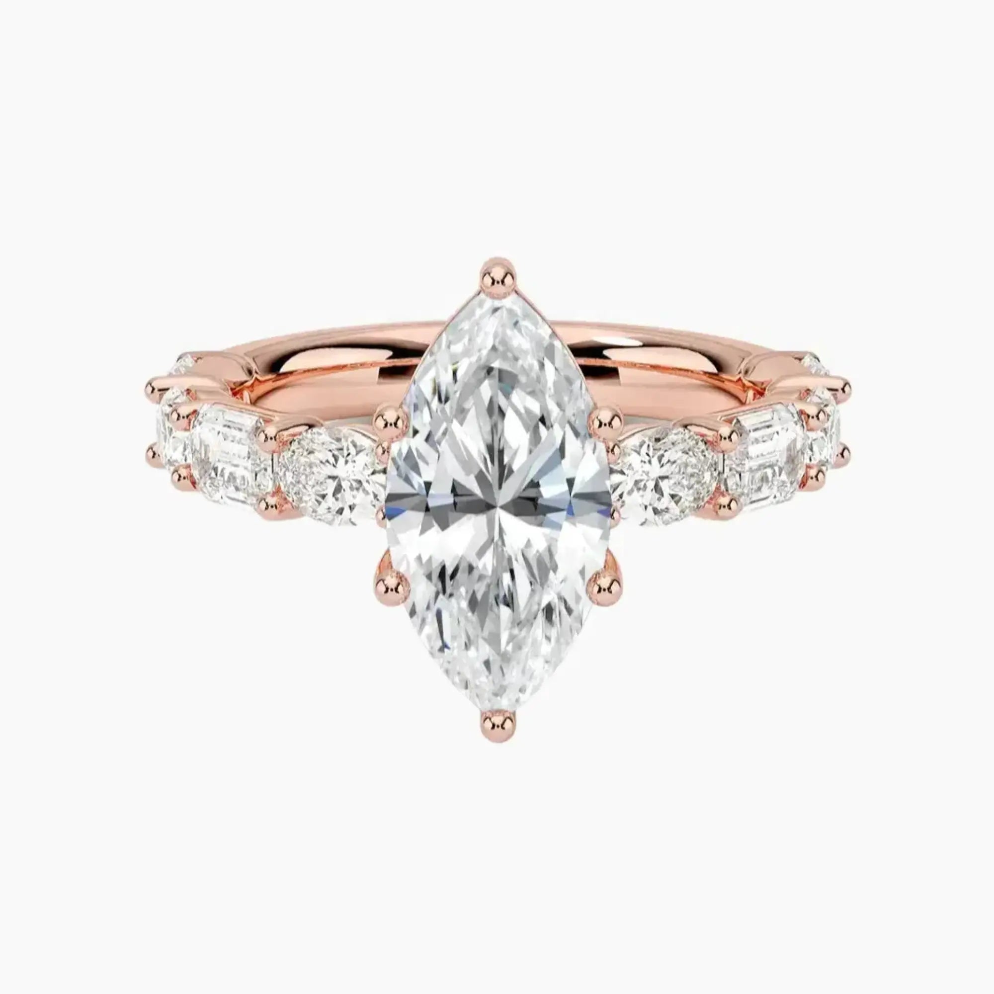 Ariadne Marquise Designer 2 Carat Lab Grown Diamond Engagement Ring in 14K Rose Gold