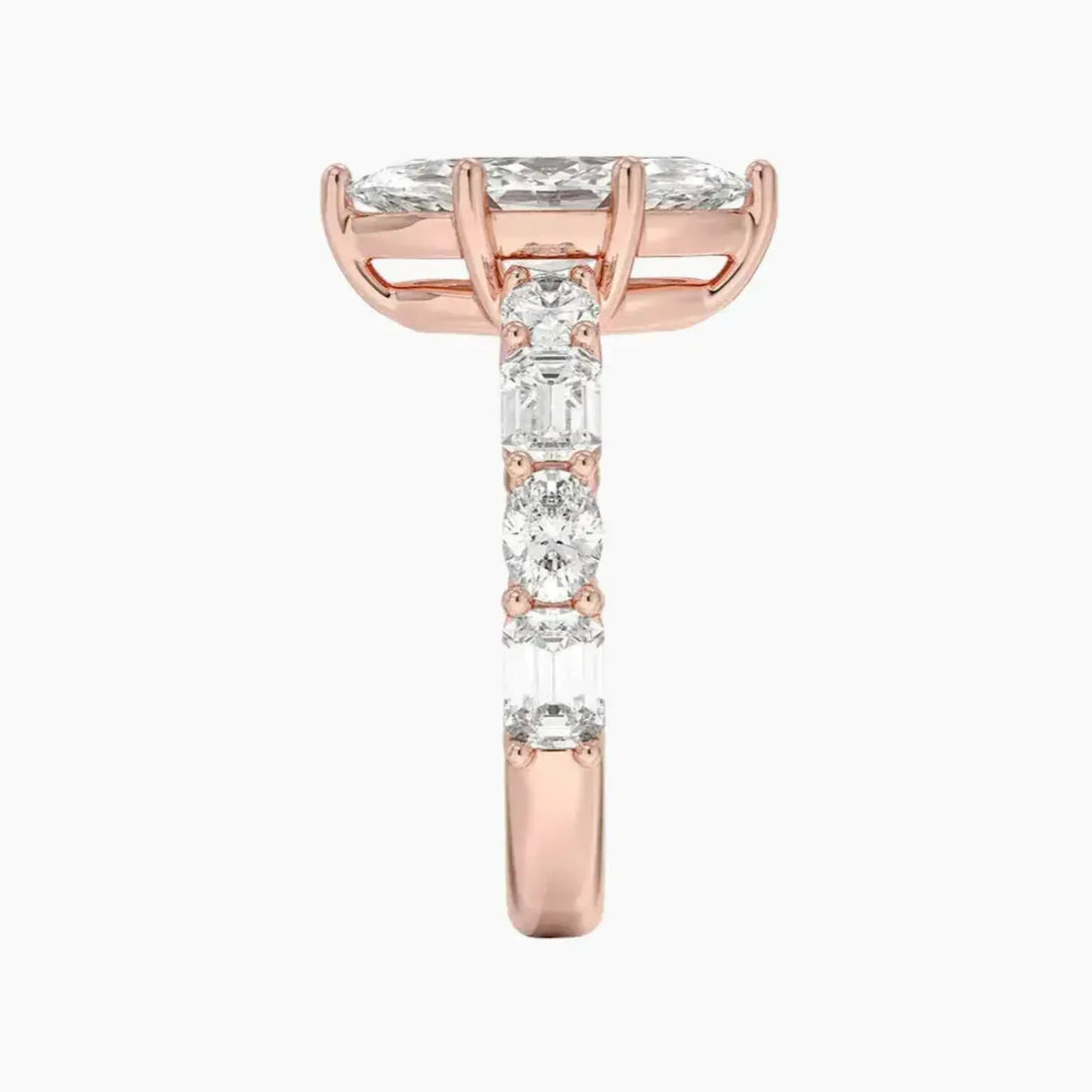 Ariadne Marquise Designer 2.5 Carat Lab Grown Diamond Engagement Ring in 18K Rose Gold