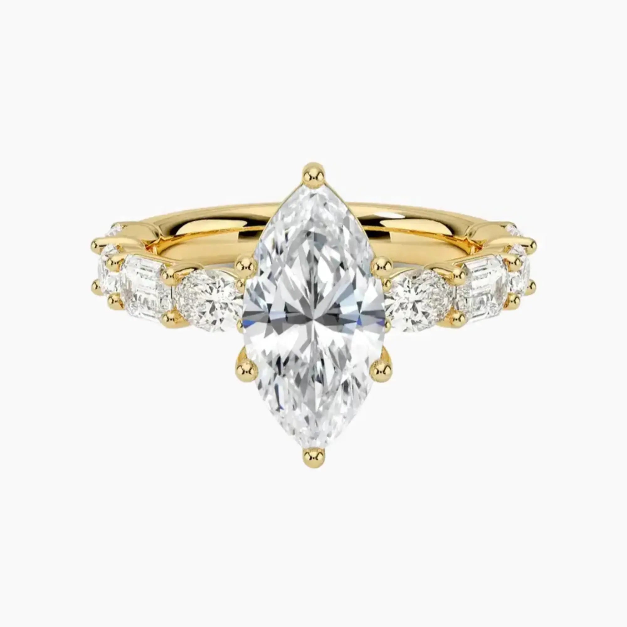 Ariadne Marquise Designer 2.5 Carat Lab Grown Diamond Engagement Ring in 14K White Gold