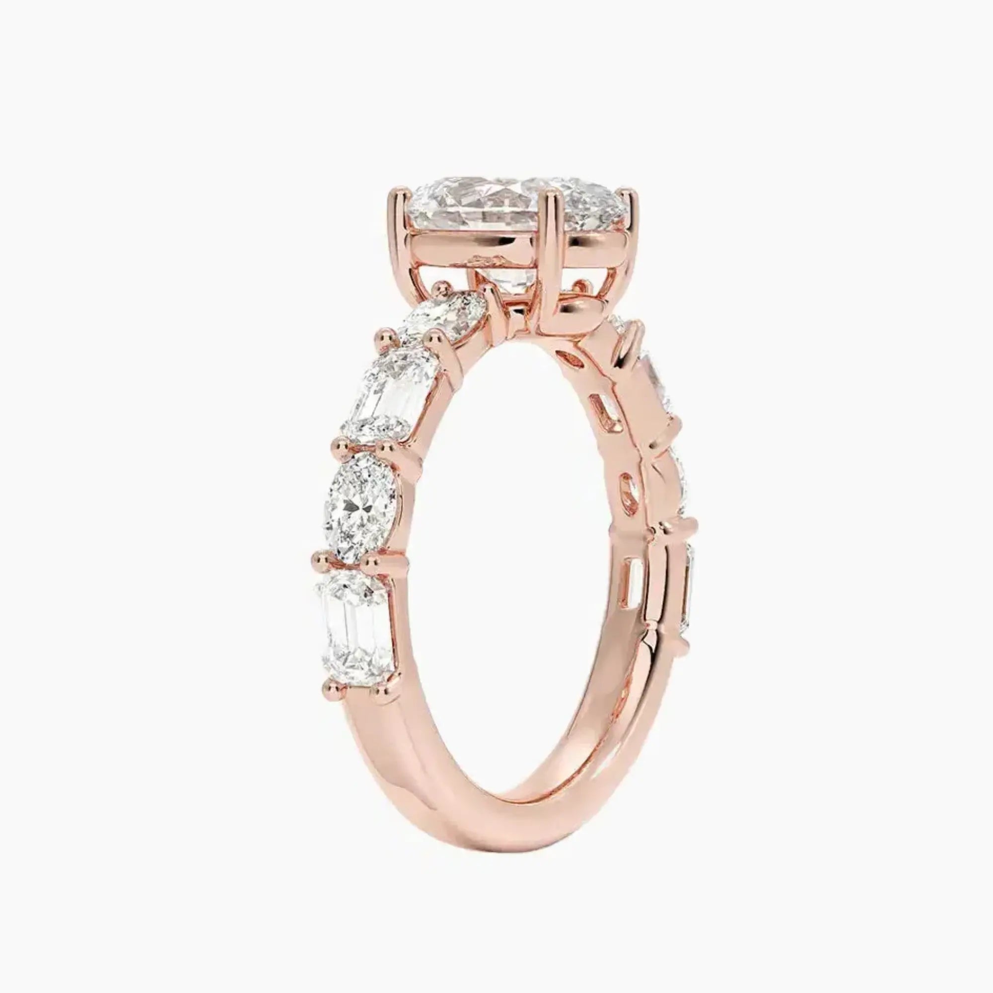 Ariadne Oval Designer Diamond Ring Setting in 14K Rose Gold