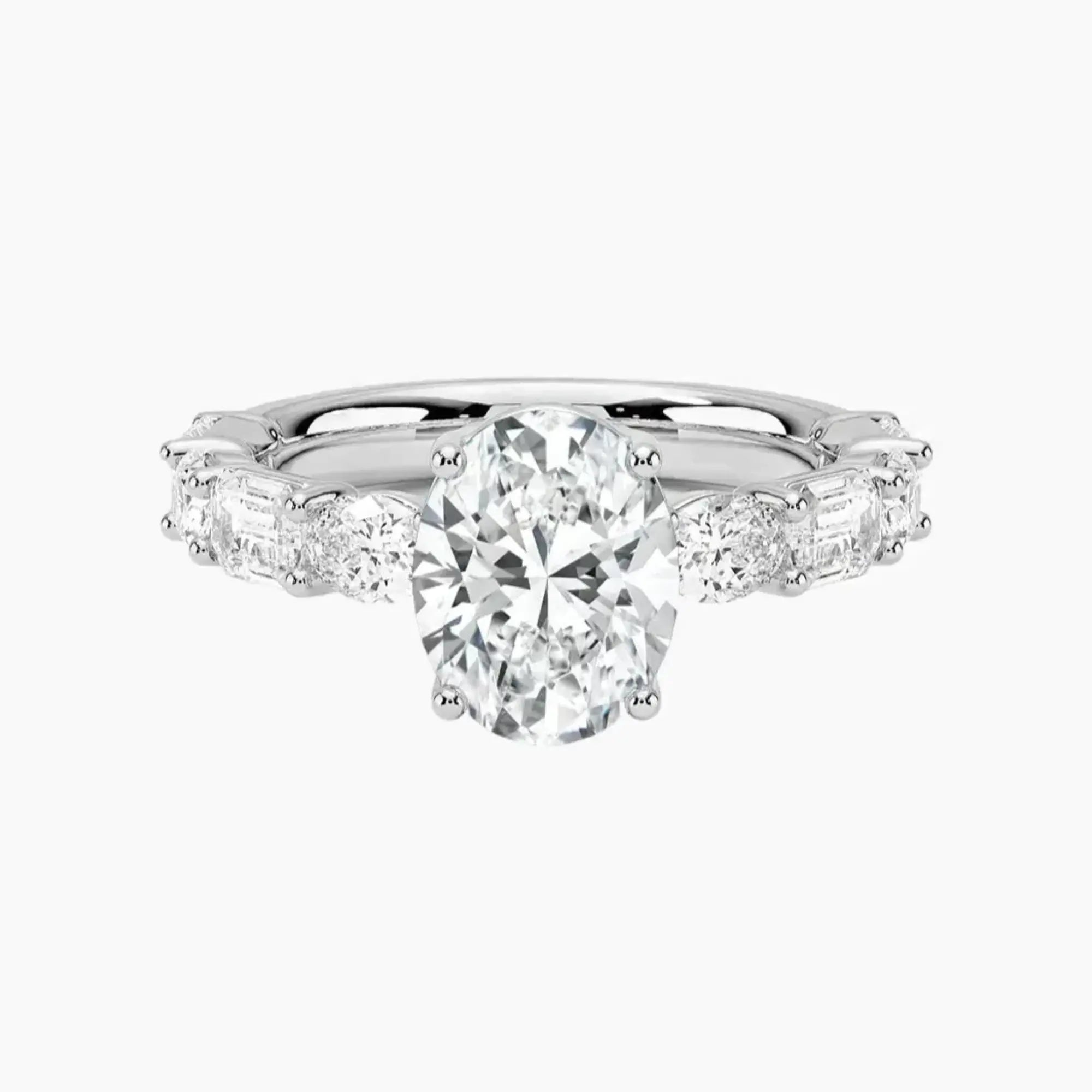 Ariadne Oval Designer 1.5 Carat Lab Grown Diamond Engagement Ring in 14K White Gold