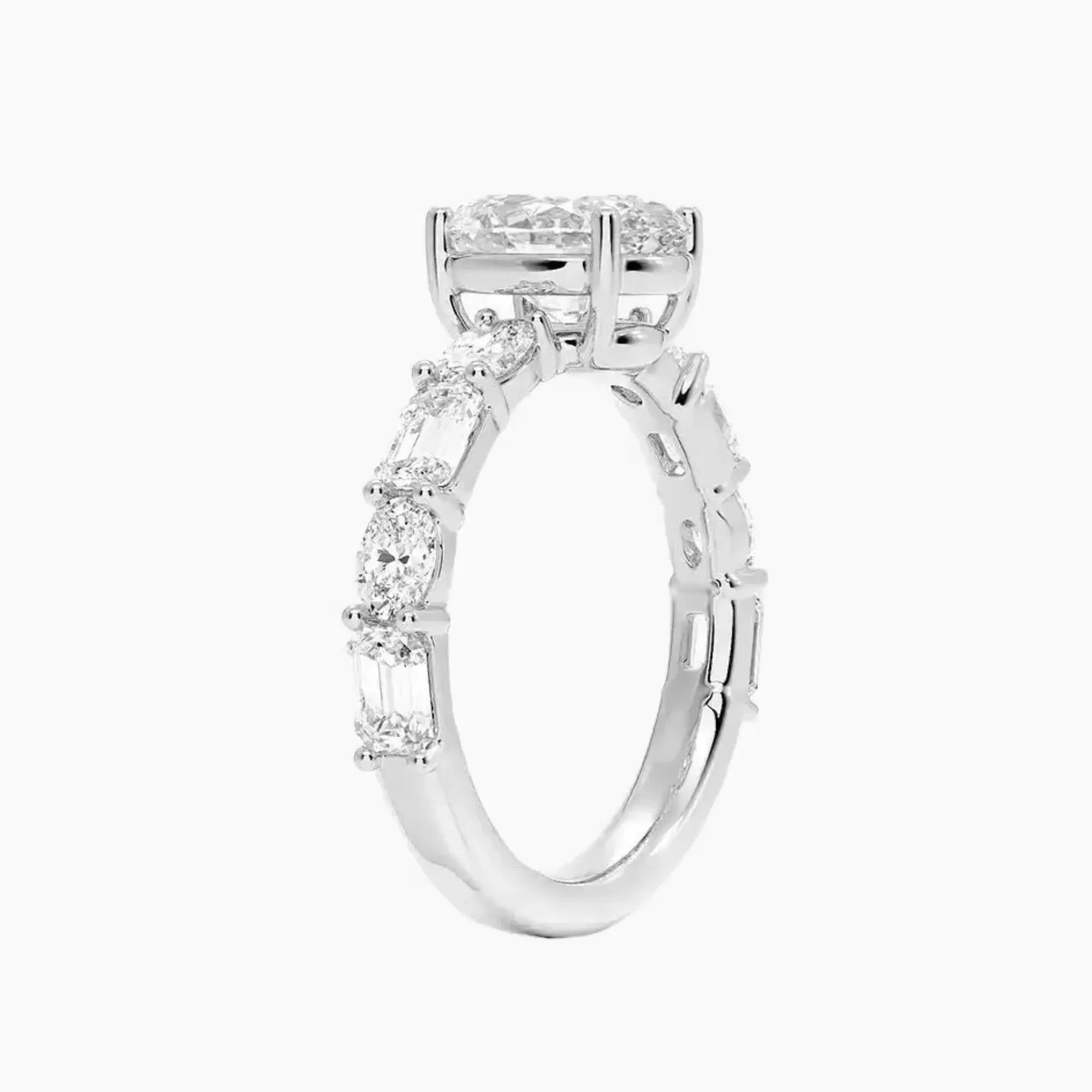 Ariadne Oval Designer 3 Carat Lab Grown Diamond Engagement Ring in 18K Rose Gold