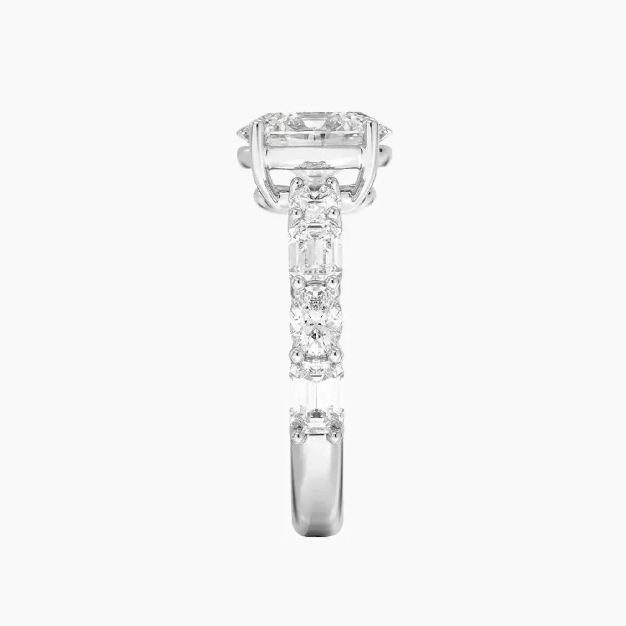 Ariadne Oval Designer 3 Carat Lab Grown Diamond Engagement Ring in 18K White Gold