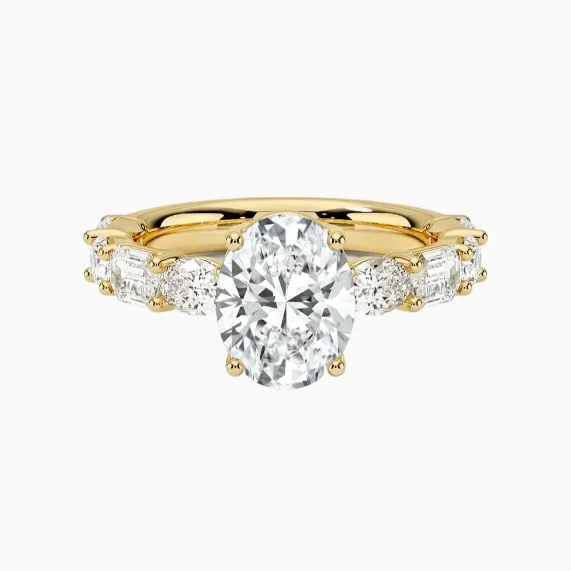 Ariadne Oval Designer 1.5 Carat Lab Grown Diamond Engagement Ring in 14K Yellow Gold