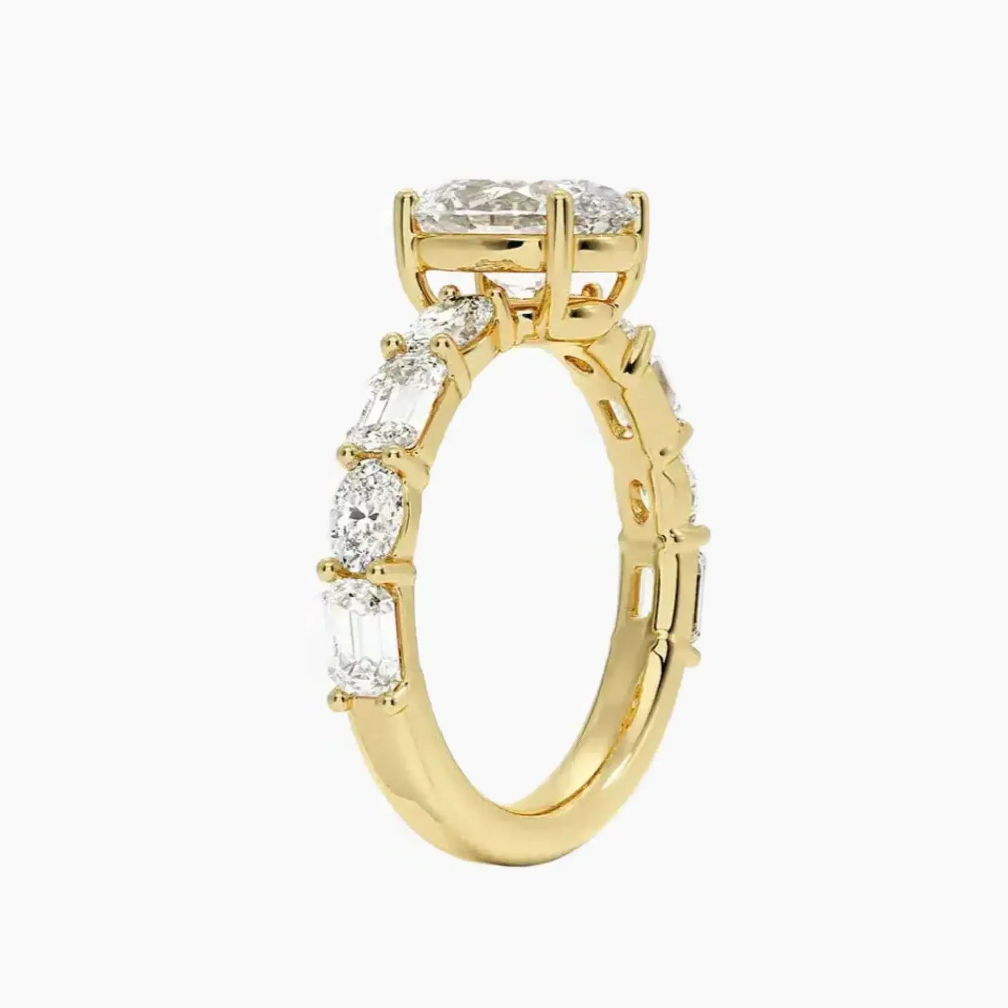 Ariadne Oval Designer 1.5 Carat Lab Grown Diamond Engagement Ring in 14K White Gold