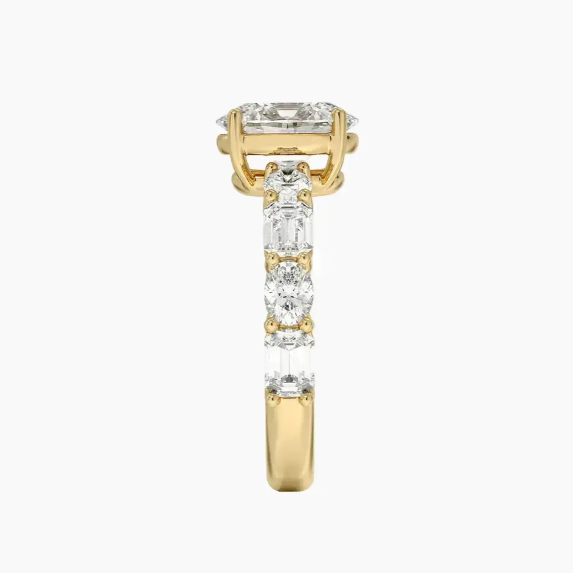 Ariadne Oval Designer 2.5 Carat Lab Grown Diamond Engagement Ring in 18K Yellow Gold