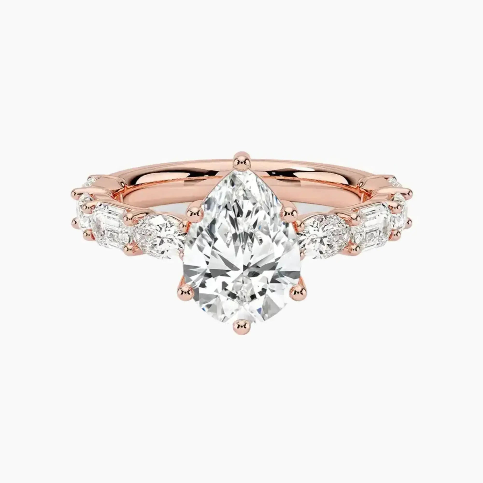 Ariadne Pear Designer 1.5 Carat Lab Grown Diamond Engagement Ring in 14K White Gold
