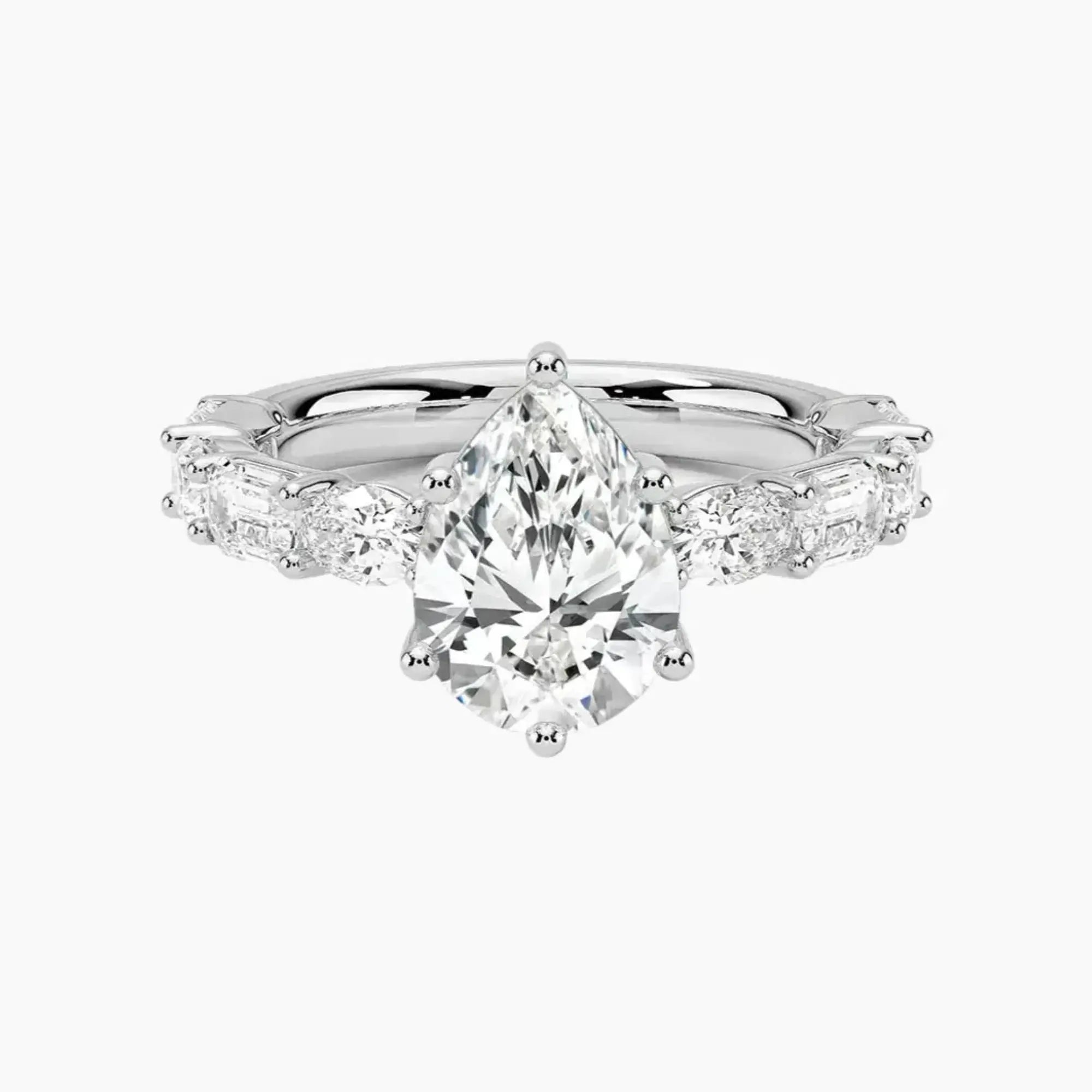 Ariadne Pear Designer 2.5 Carat Lab Grown Diamond Engagement Ring in 18K Yellow Gold