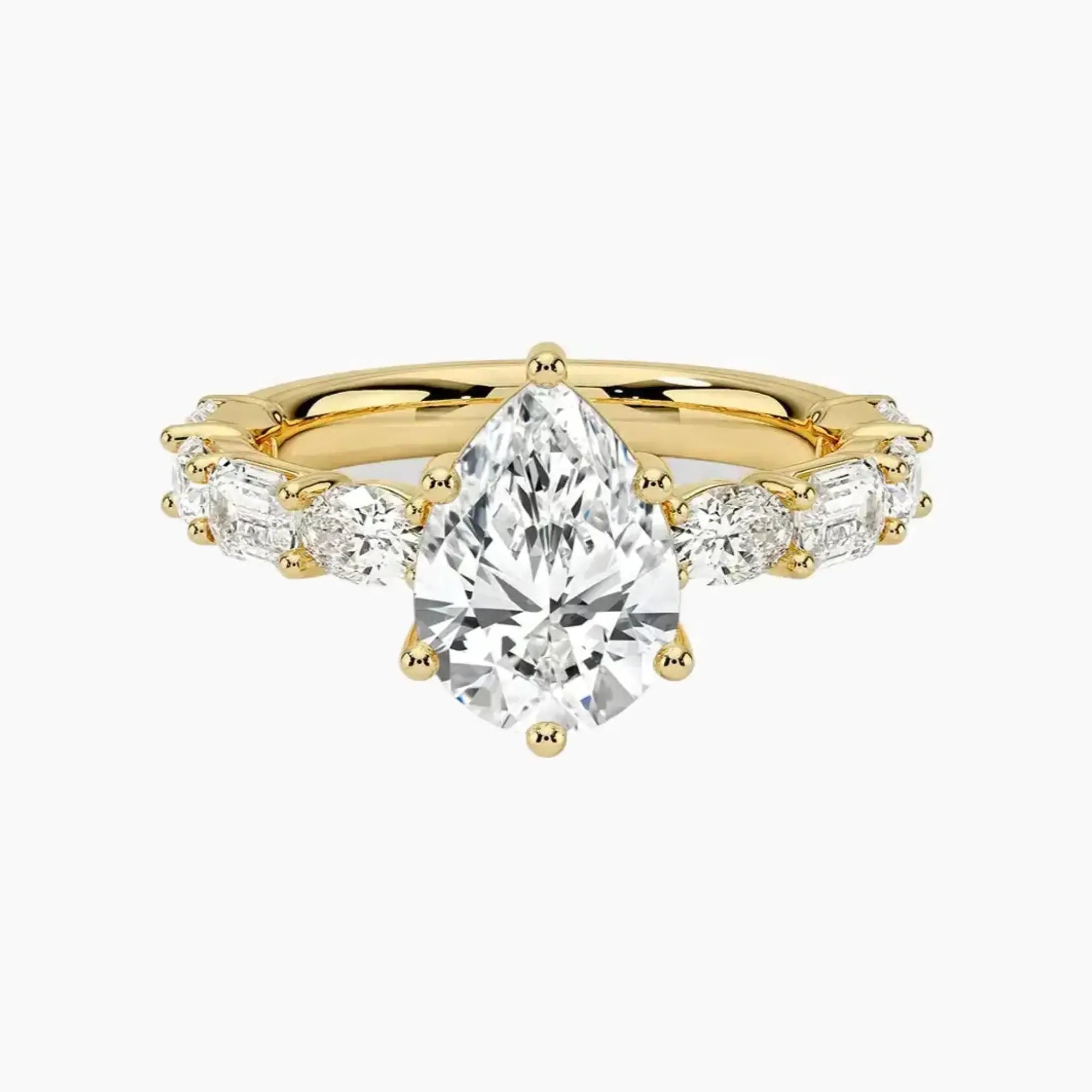 Ariadne Pear Designer 3 Carat Lab Grown Diamond Engagement Ring in 14K White Gold