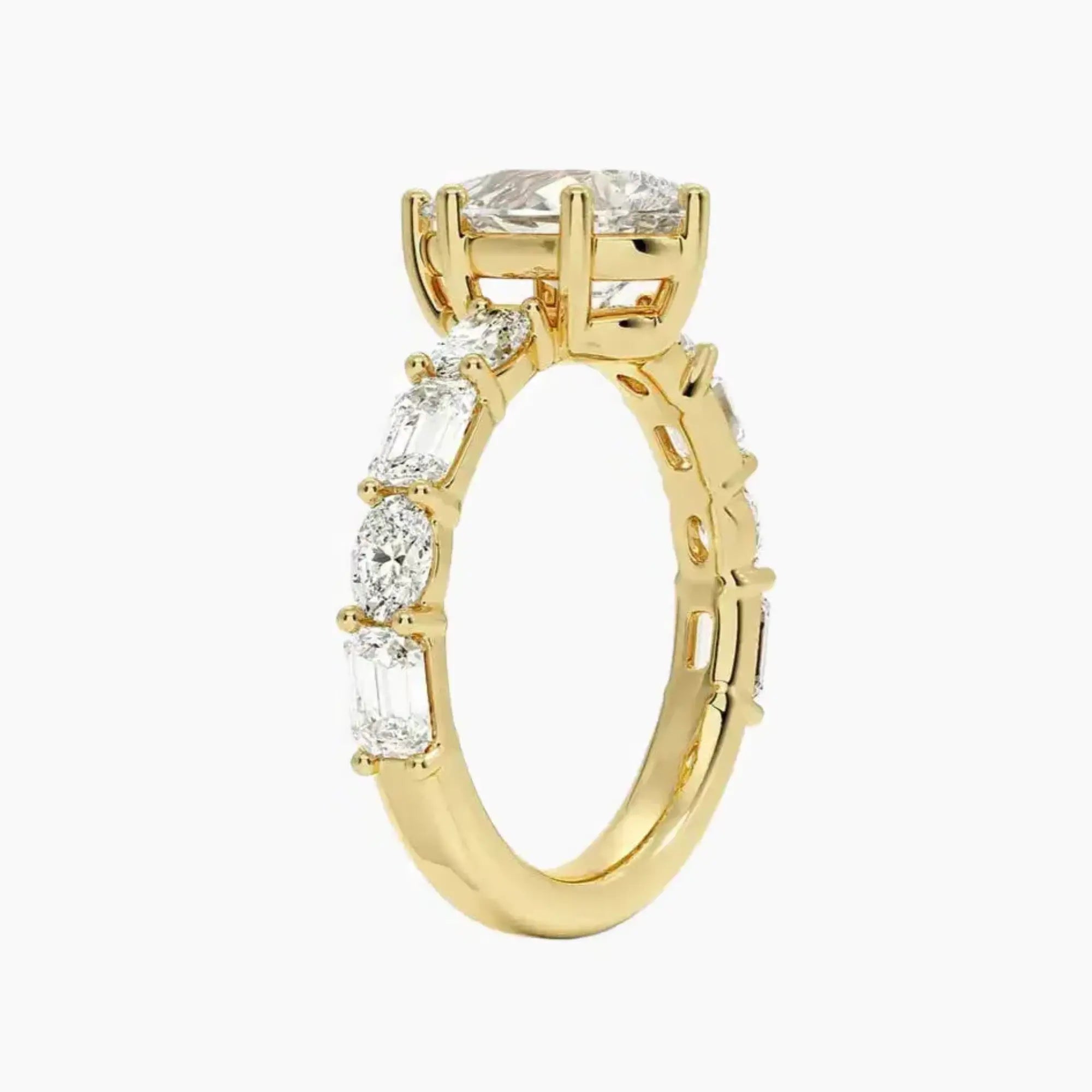 Ariadne Pear Designer Diamond Ring Setting in 14K Rose Gold