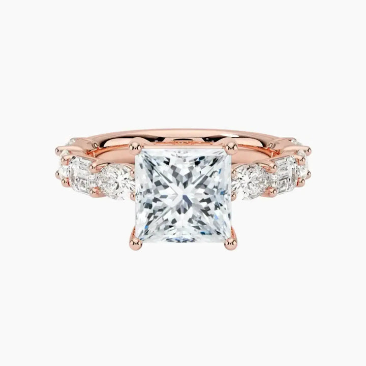 Ariadne Princess Designer 2 Carat Lab Grown Diamond Engagement Ring in 14K Rose Gold