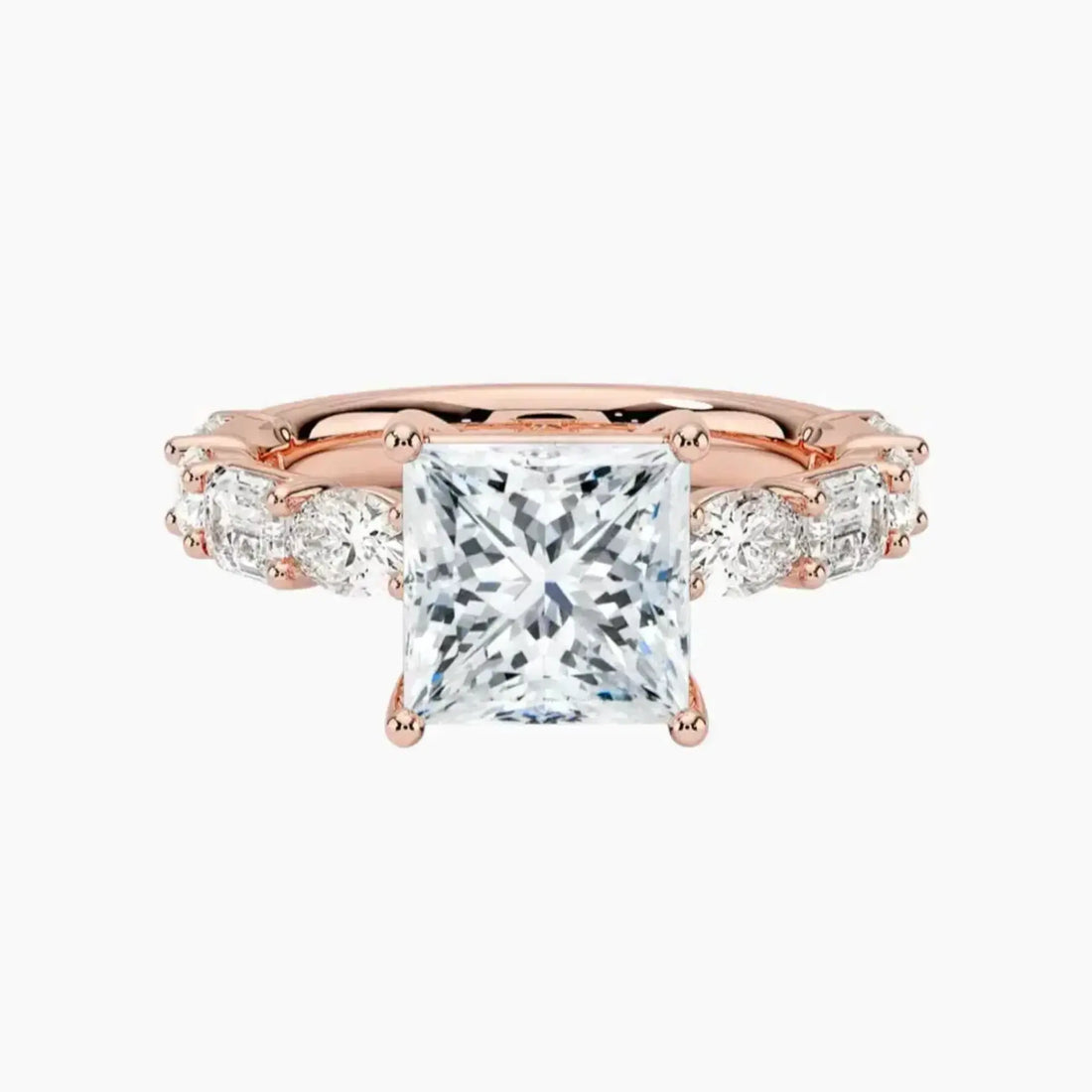 Ariadne Princess Designer 3 Carat Lab Grown Diamond Engagement Ring in 18K White Gold