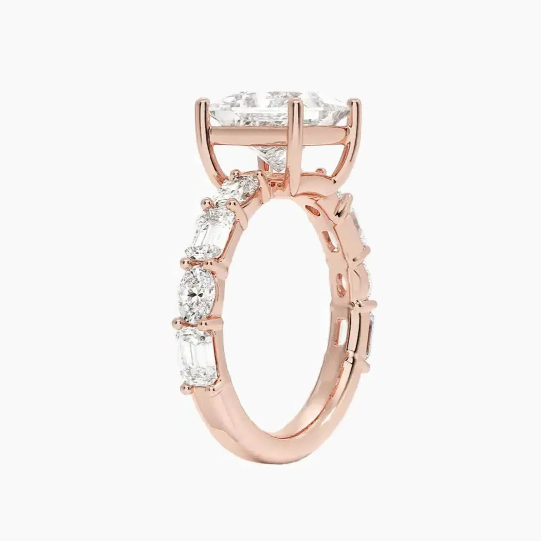 Ariadne Princess Designer 3 Carat Lab Grown Diamond Engagement Ring in 14K Rose Gold