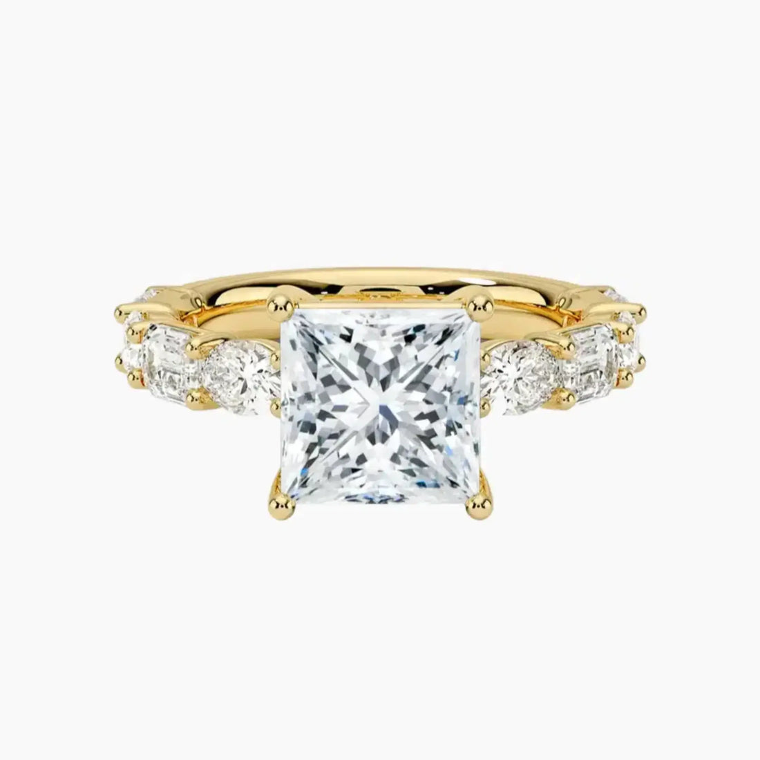 Ariadne Princess Designer 3 Carat Lab Grown Diamond Engagement Ring in 18K White Gold