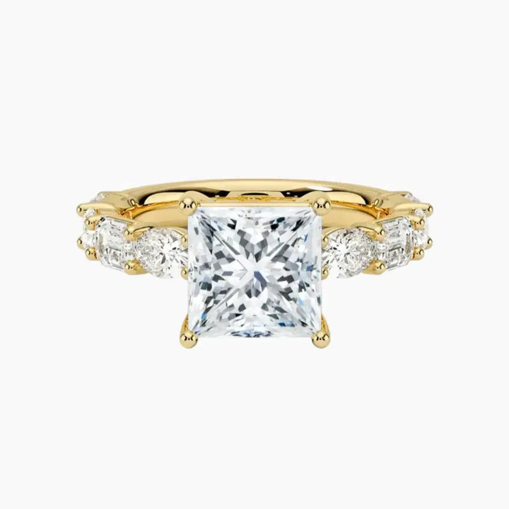 Ariadne Princess Designer 1 Carat Lab Grown Diamond Engagement Ring in 14K Yellow Gold