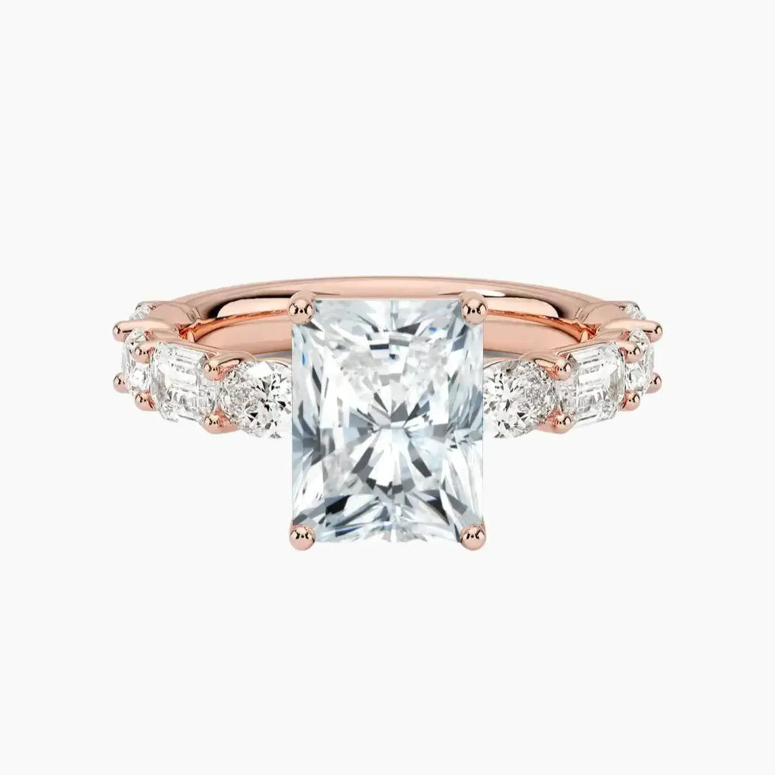 Ariadne Radiant Designer 1 Carat Lab Grown Diamond Engagement Ring in 18K Rose Gold