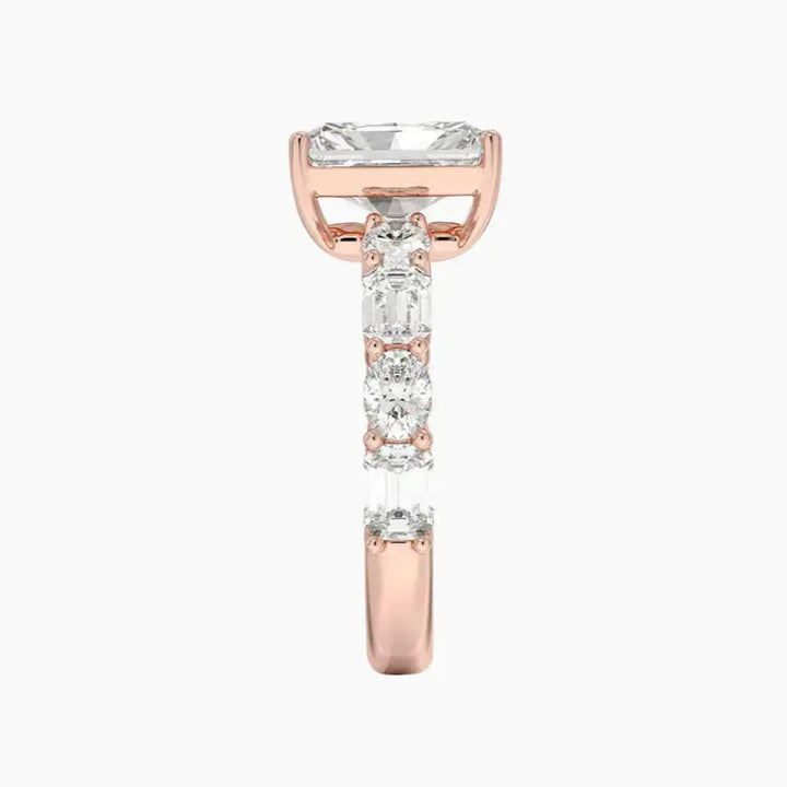 Ariadne Radiant Designer 3 Carat Lab Grown Diamond Engagement Ring in 14K White Gold