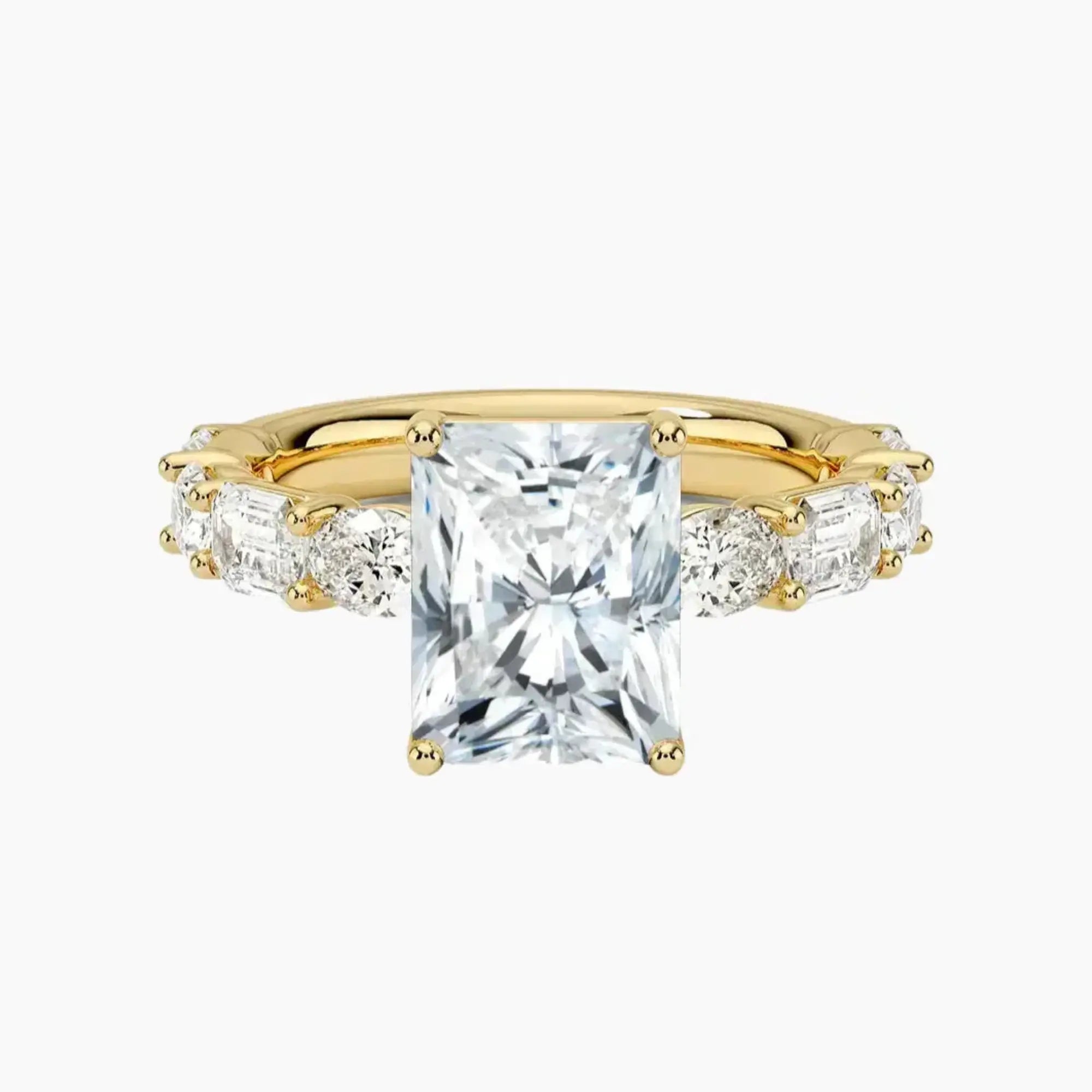 Ariadne Radiant Designer Diamond Ring Setting in 18K Yellow Gold