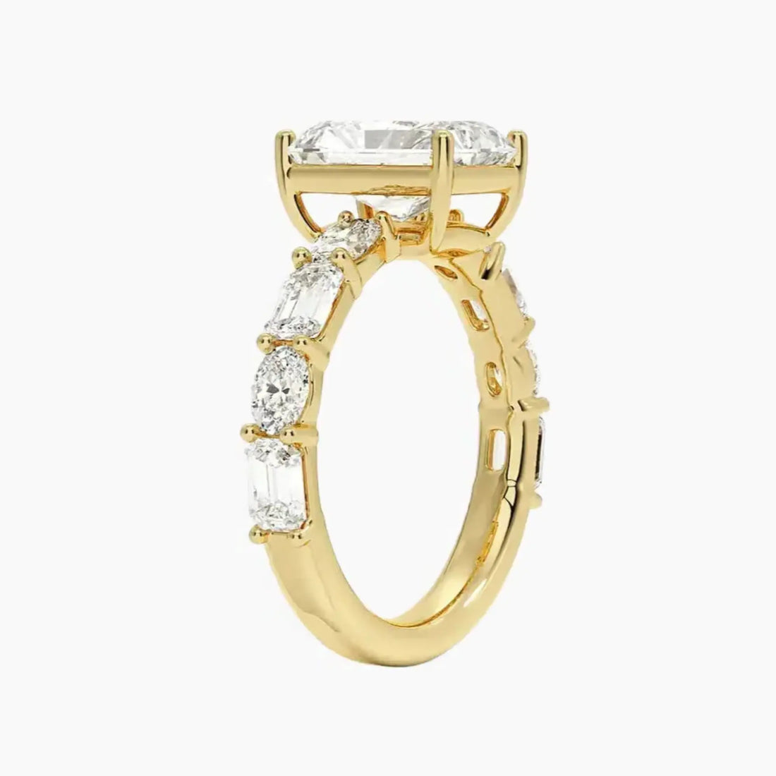 Ariadne Radiant Designer Diamond Ring Setting in 14K Rose Gold