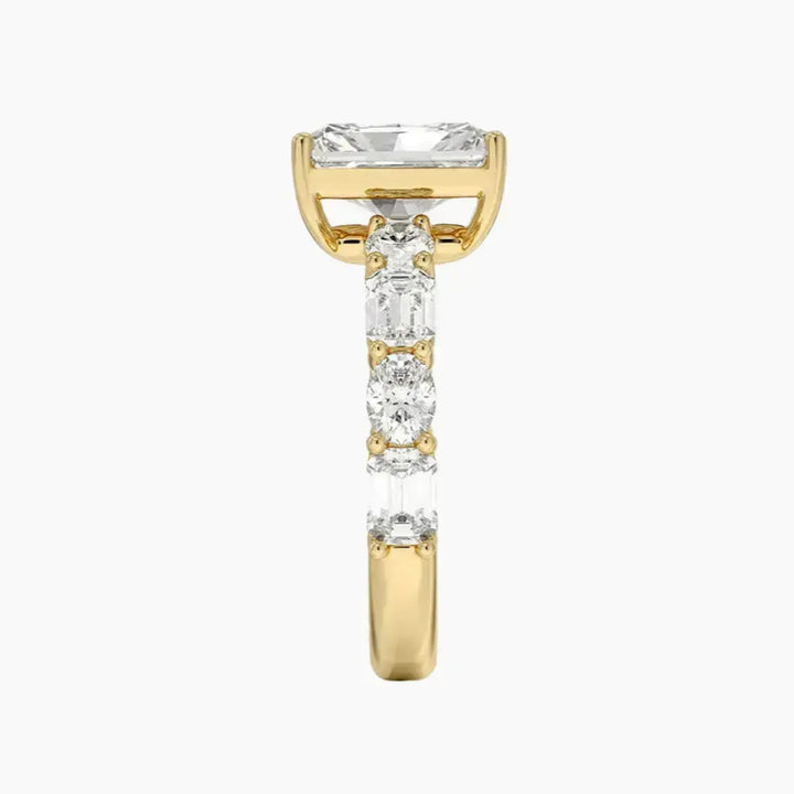 Ariadne Radiant Designer 2.5 Carat Lab Grown Diamond Engagement Ring in 18K Rose Gold
