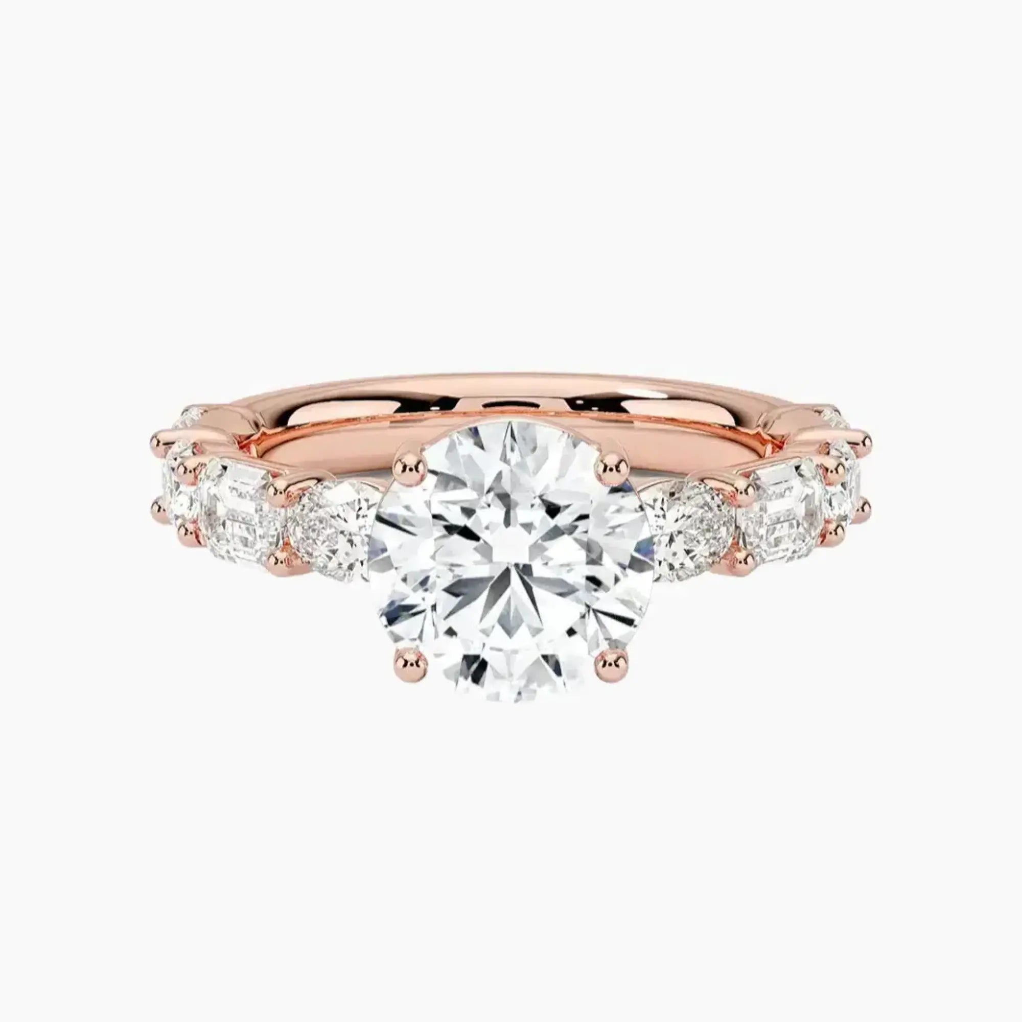Ariadne Round Designer 2.5 Carat Lab Grown Diamond Engagement Ring in 18K Yellow Gold