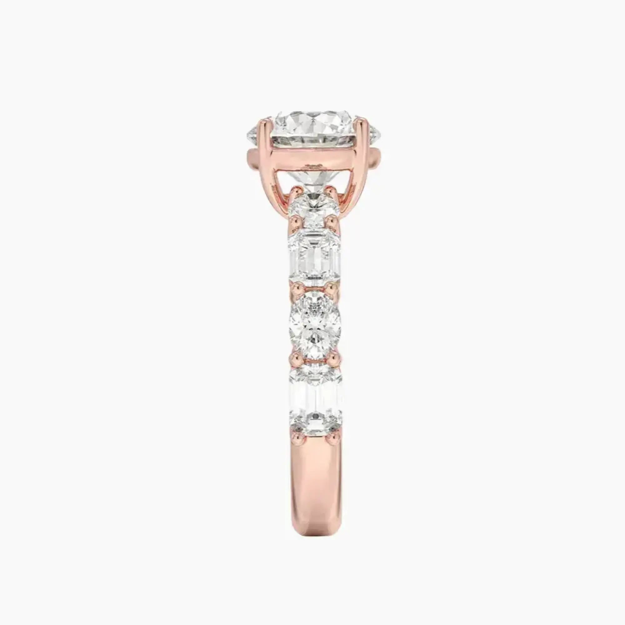 Ariadne Round Designer 1.5 Carat Lab Grown Diamond Engagement Ring in 18K Rose Gold