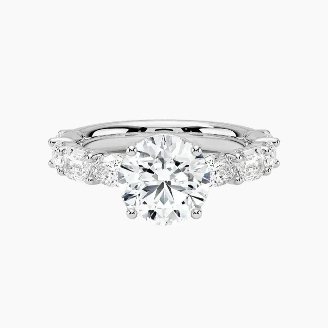 Ariadne Round Designer 2.5 Carat Lab Grown Diamond Engagement Ring in 14K Yellow Gold