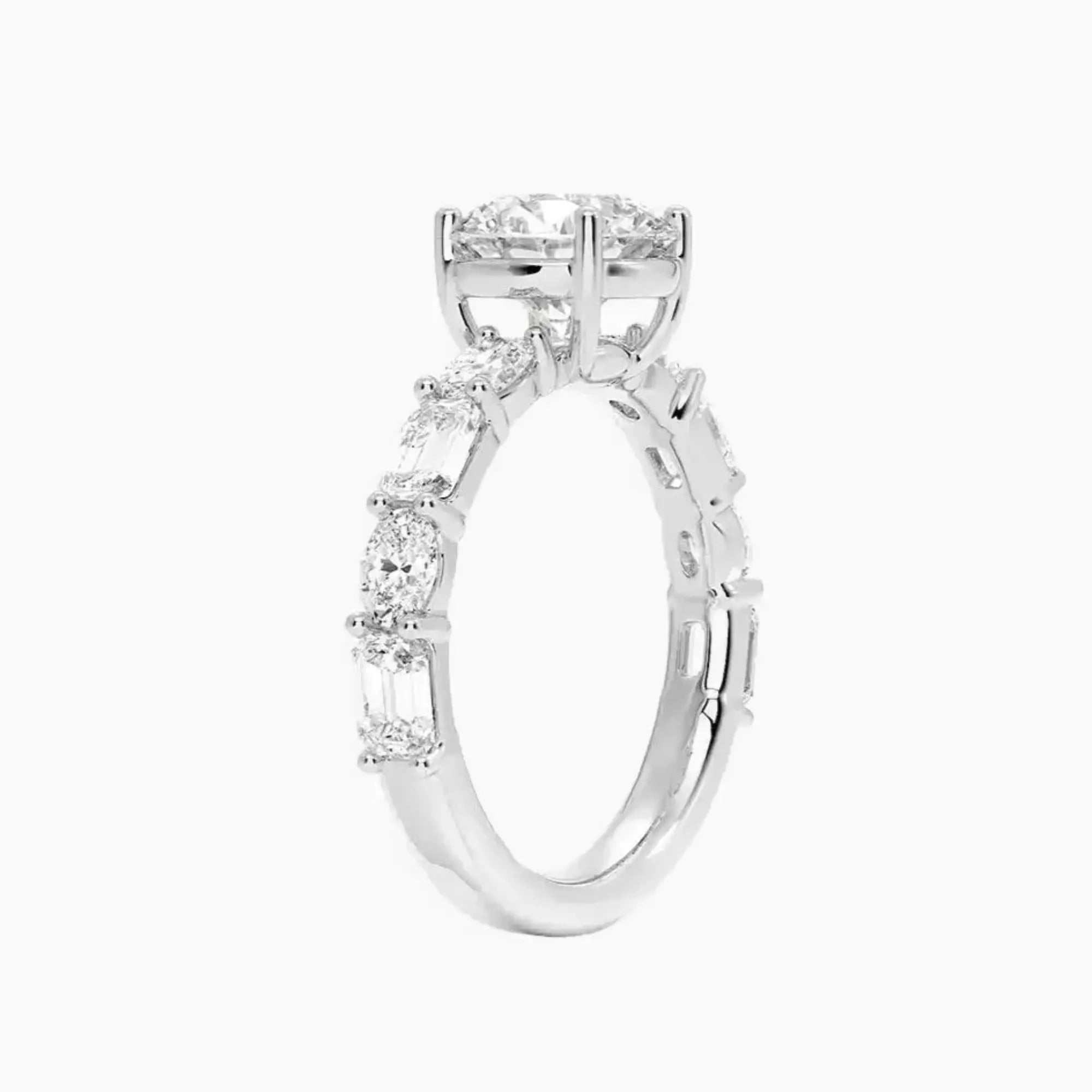 Ariadne Round Designer 2 Carat Lab Grown Diamond Engagement Ring in 14K White Gold