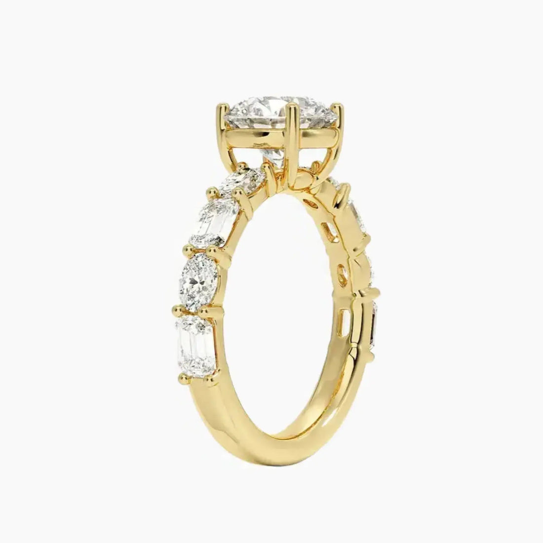 Ariadne Round Designer 1 Carat Lab Grown Diamond Engagement Ring in 14K White Gold