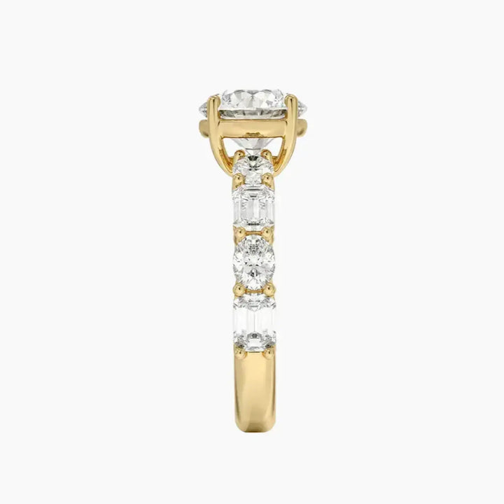 Ariadne Round Designer 3 Carat Lab Grown Diamond Engagement Ring in 14K Rose Gold