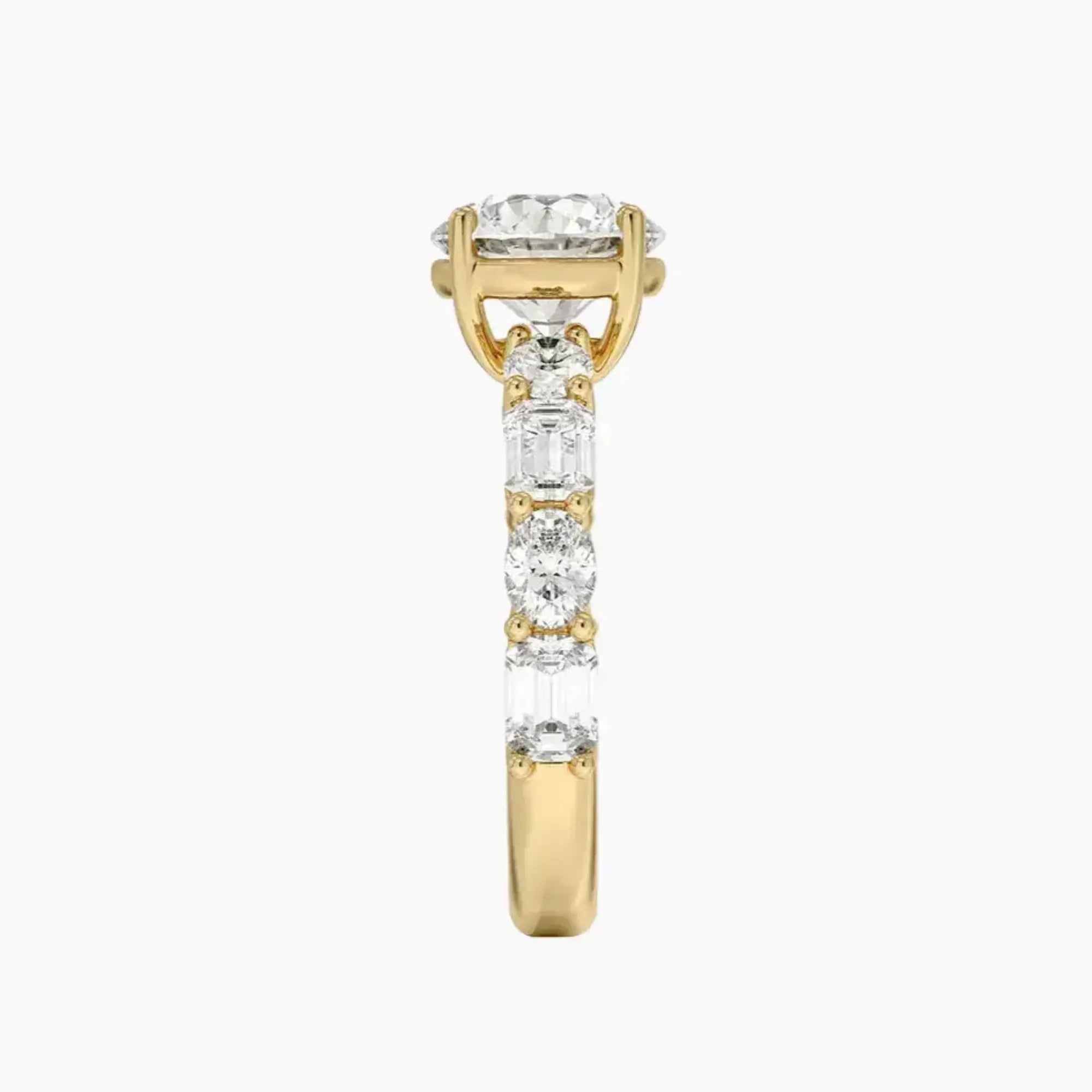Ariadne Round Designer 2 Carat Lab Grown Diamond Engagement Ring in 14K Yellow Gold